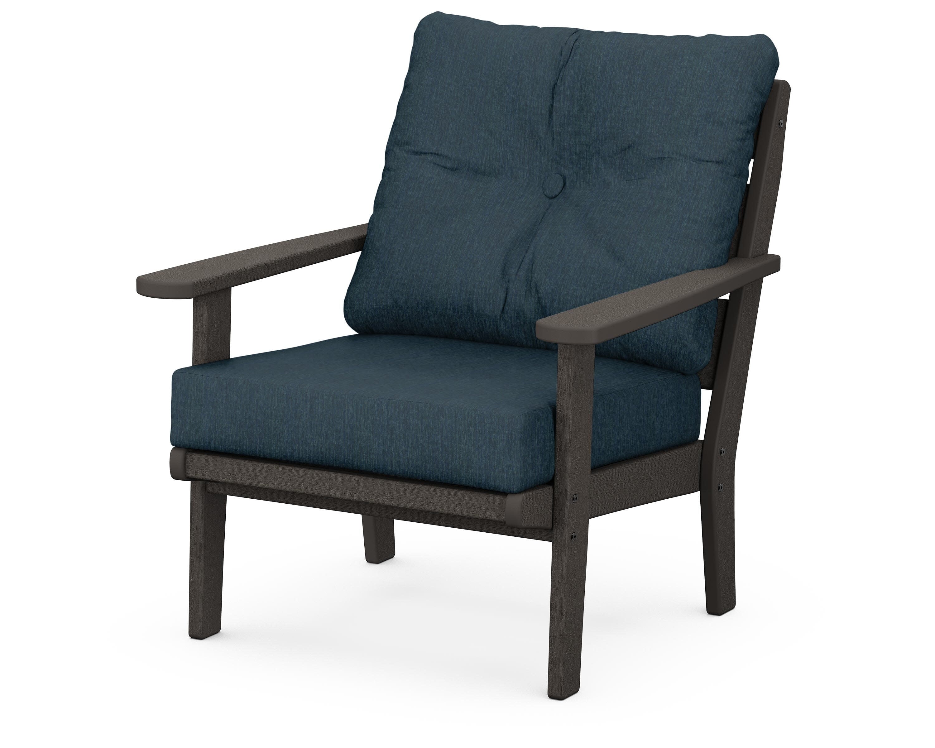 Lakeside Deep Seating Chair in Vintage Coffee / Platform Indigo