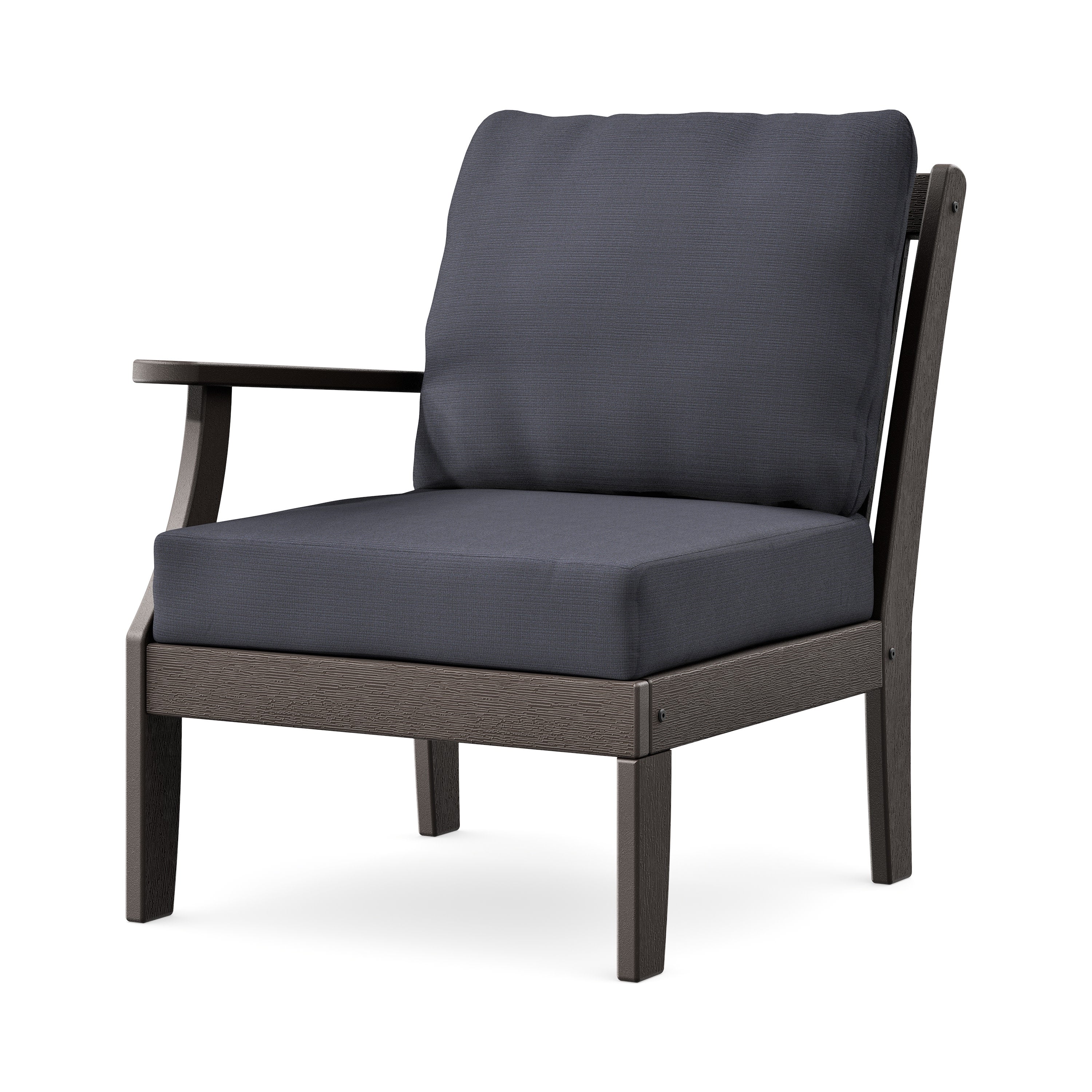 Braxton Modular Left Arm Chair in Vintage Coffee / Midnight Linen