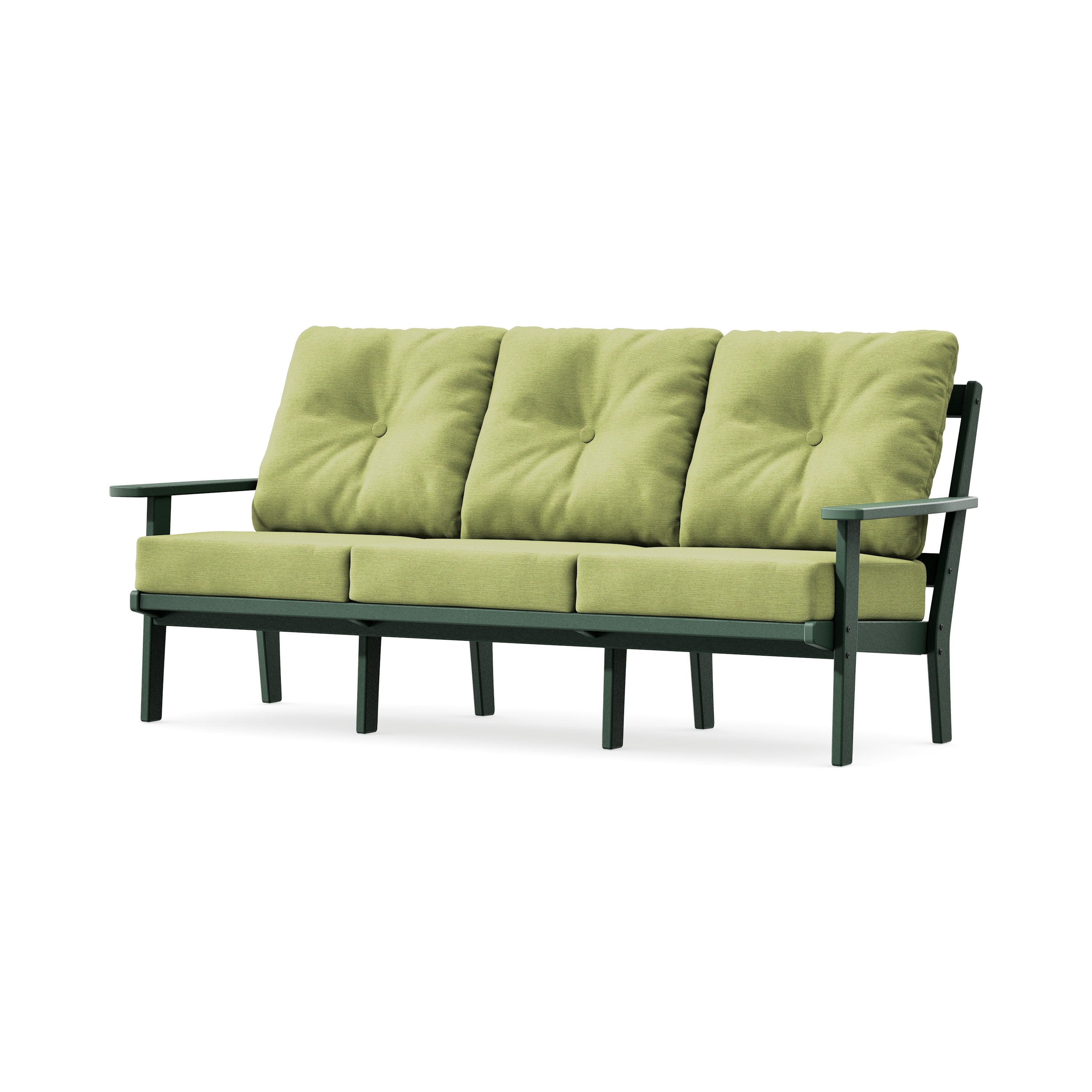 Oxford Deep Seating Sofa in Green / Chartreuse Boucle