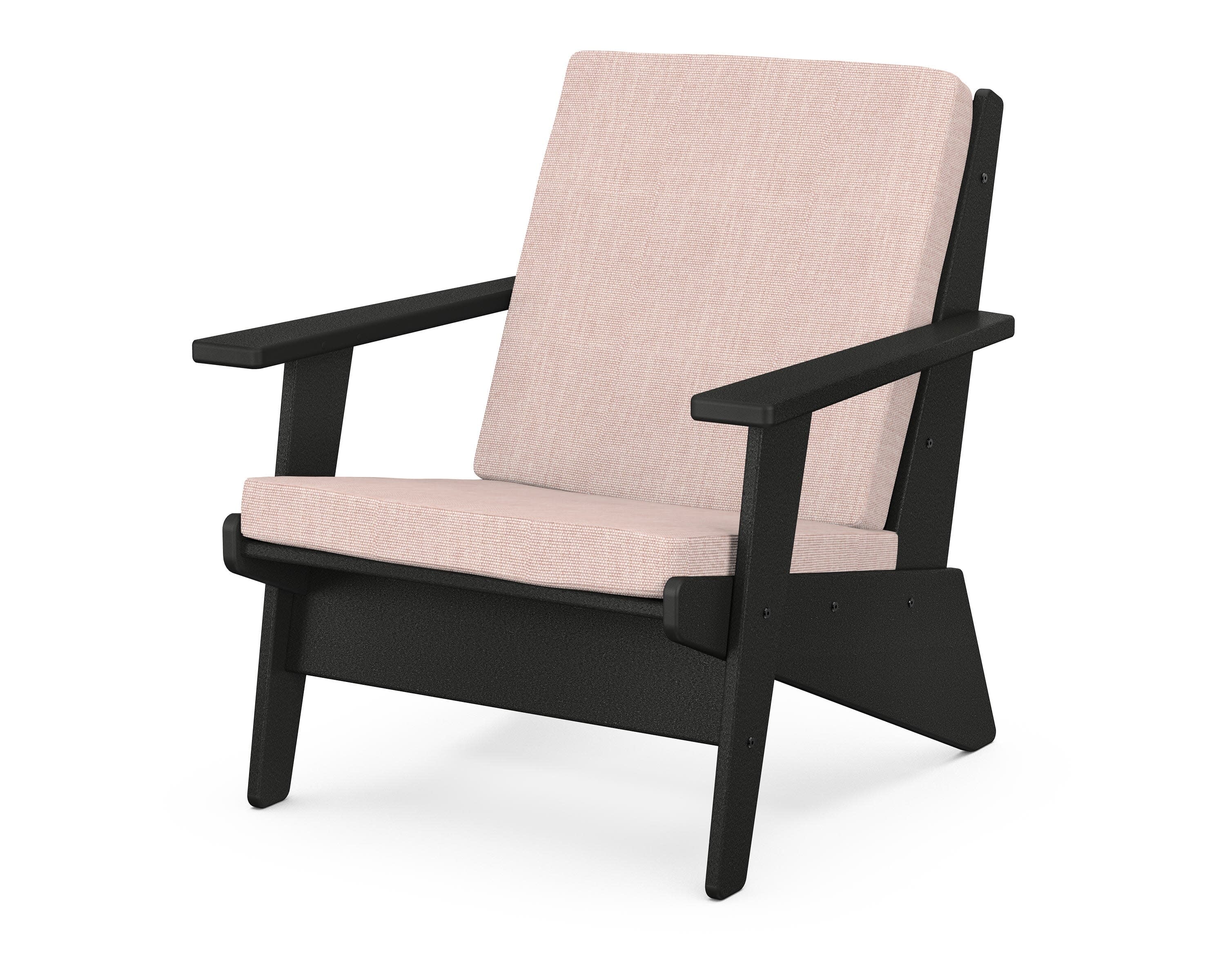 Riviera Modern Lounge Chair in Black / Play Cameo