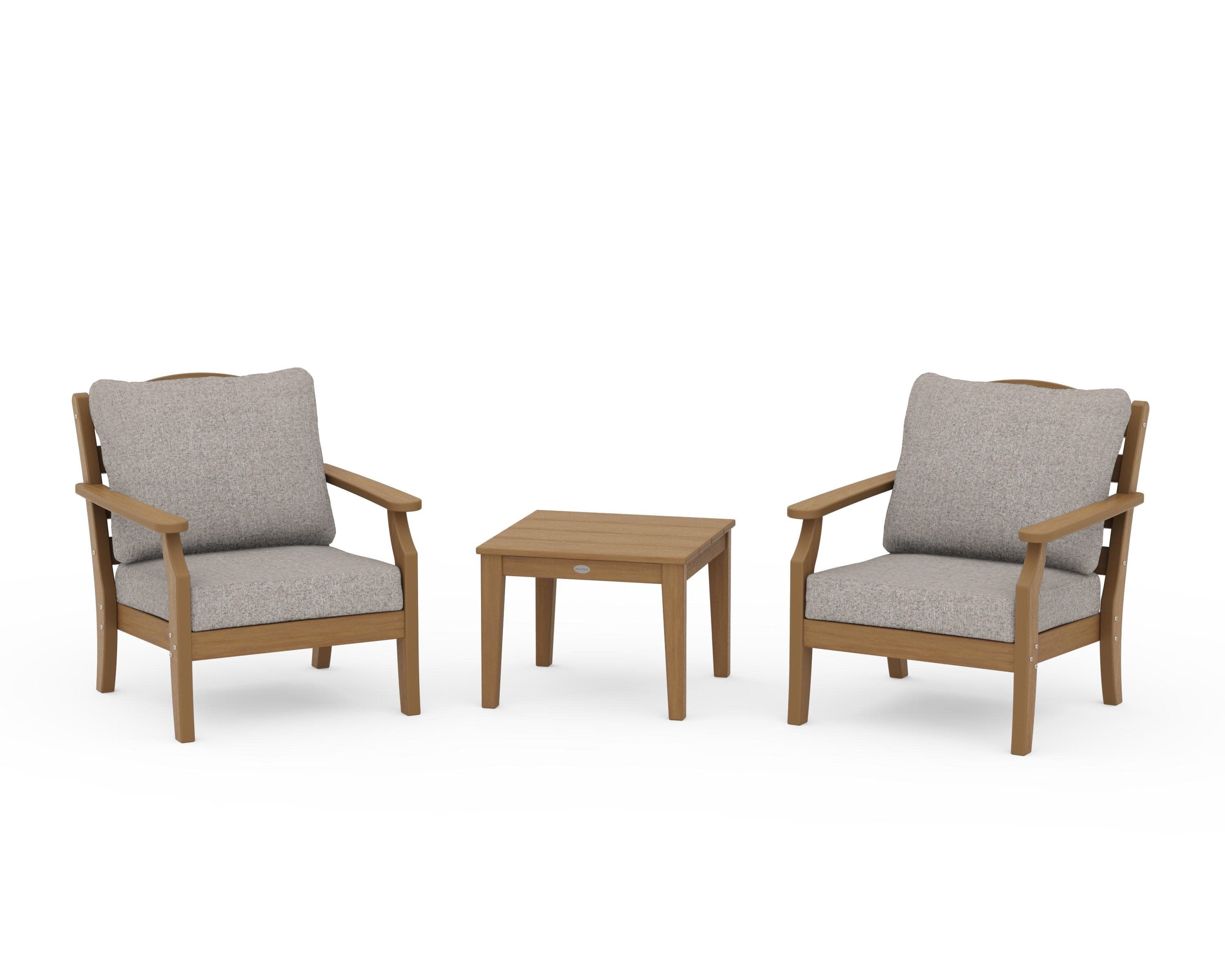 Savannah 3-Piece Deep Seating Set in Natural / Weathered Tweed