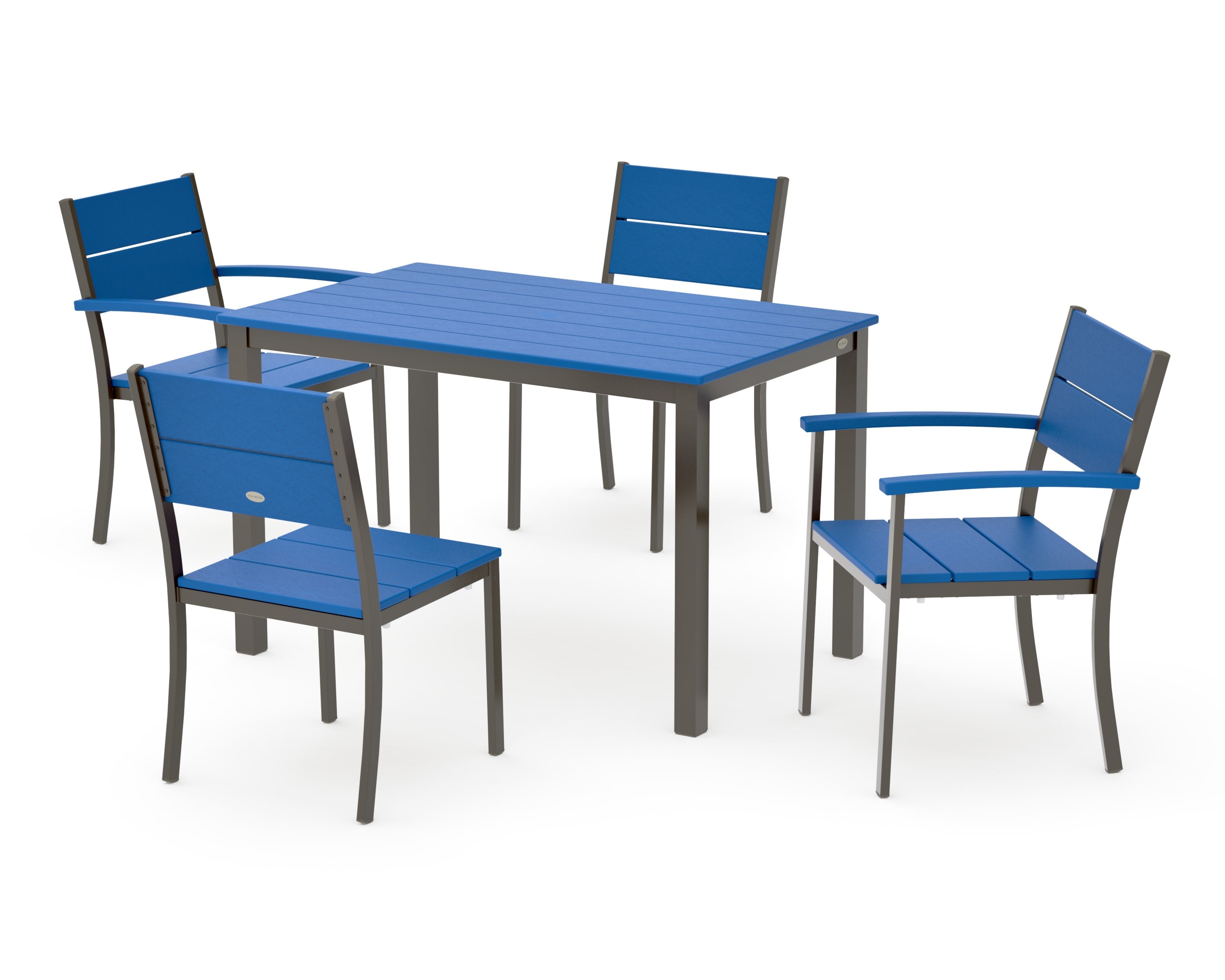 Main Street 5-Piece Dining Set in Bronze / Pacific Blue