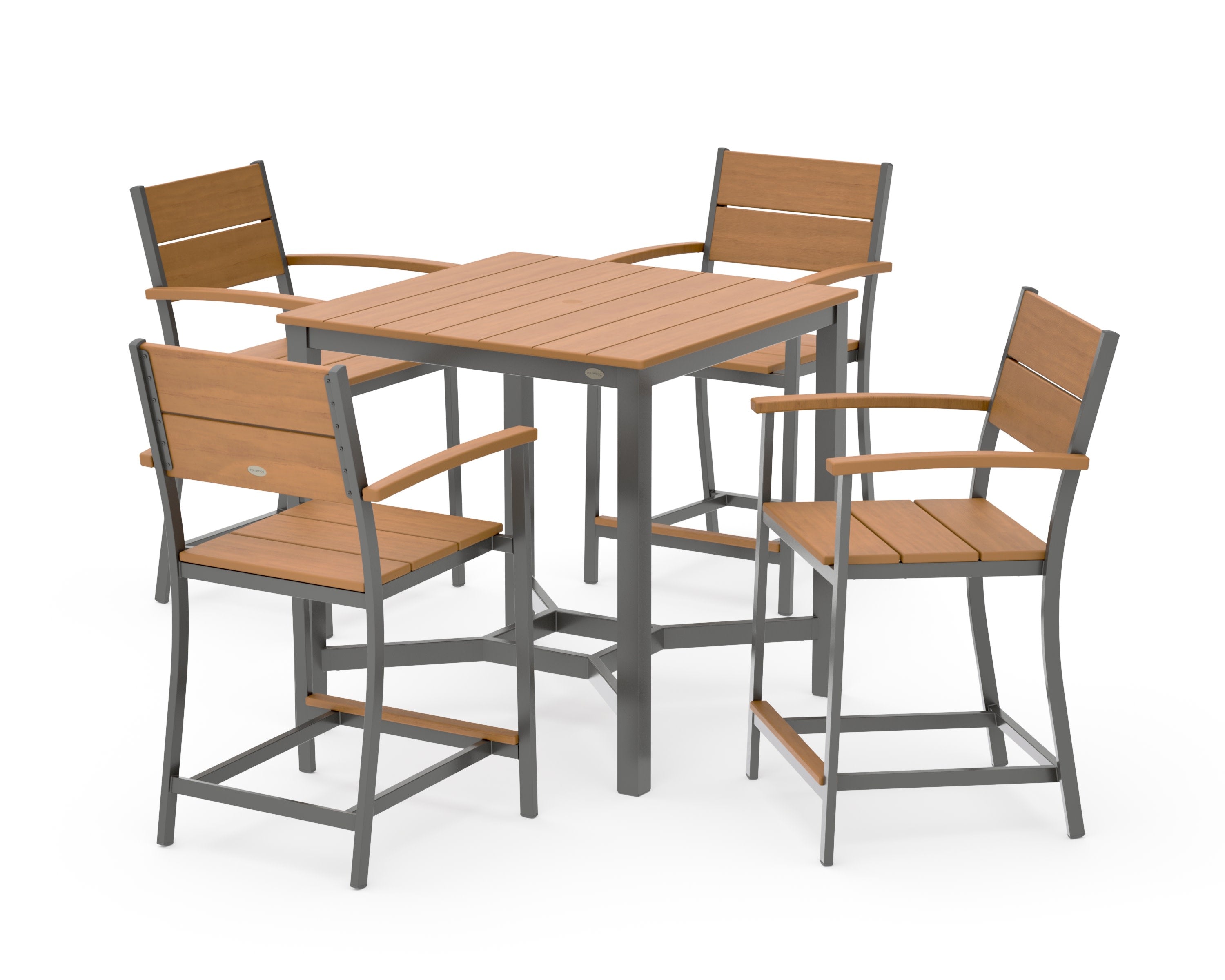Main Street 5-Piece Counter Set in Charcoal / Natural