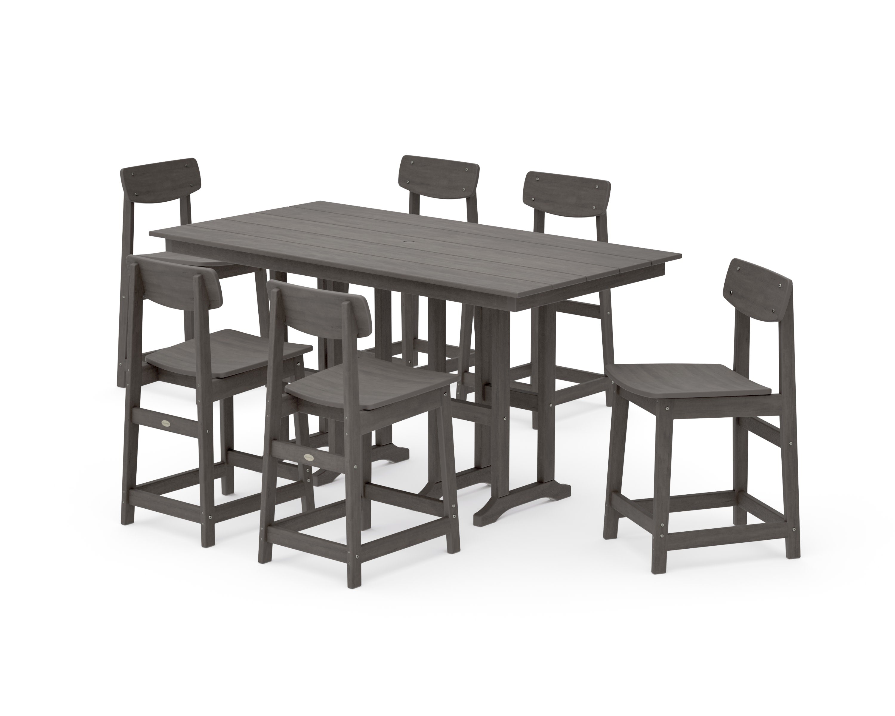 Modern Studio Urban Counter Chair 7-Piece Set in Driftwood