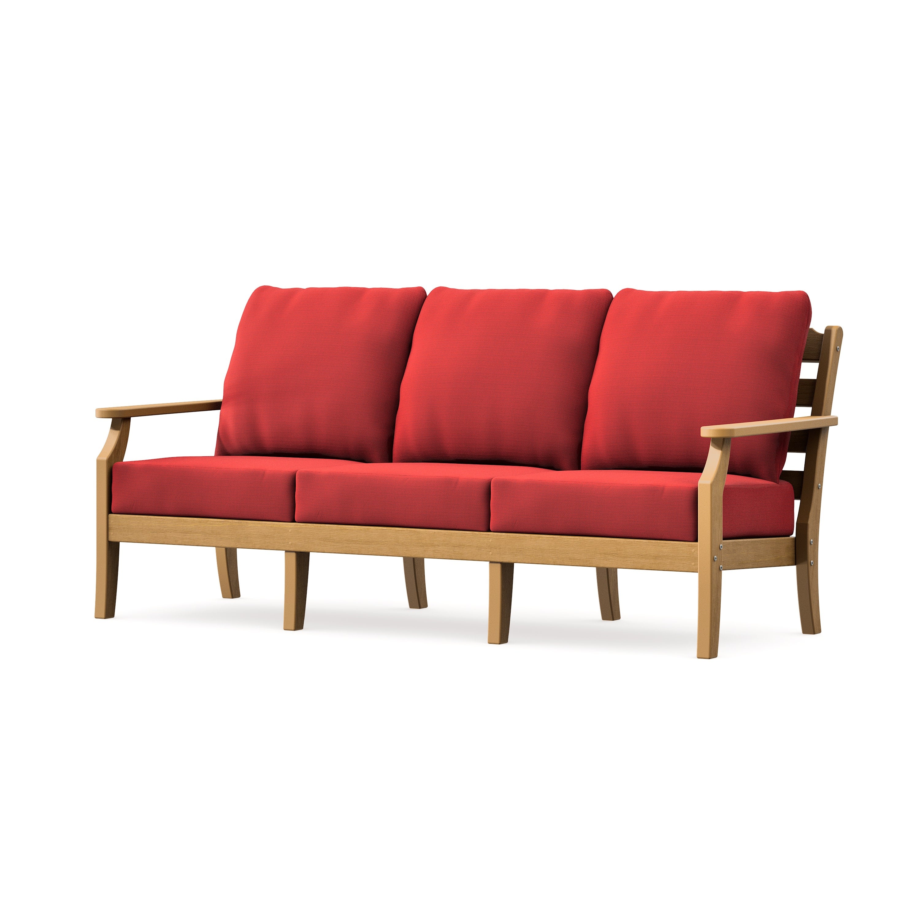 Savannah Deep Seating Sofa in Natural / Crimson Linen