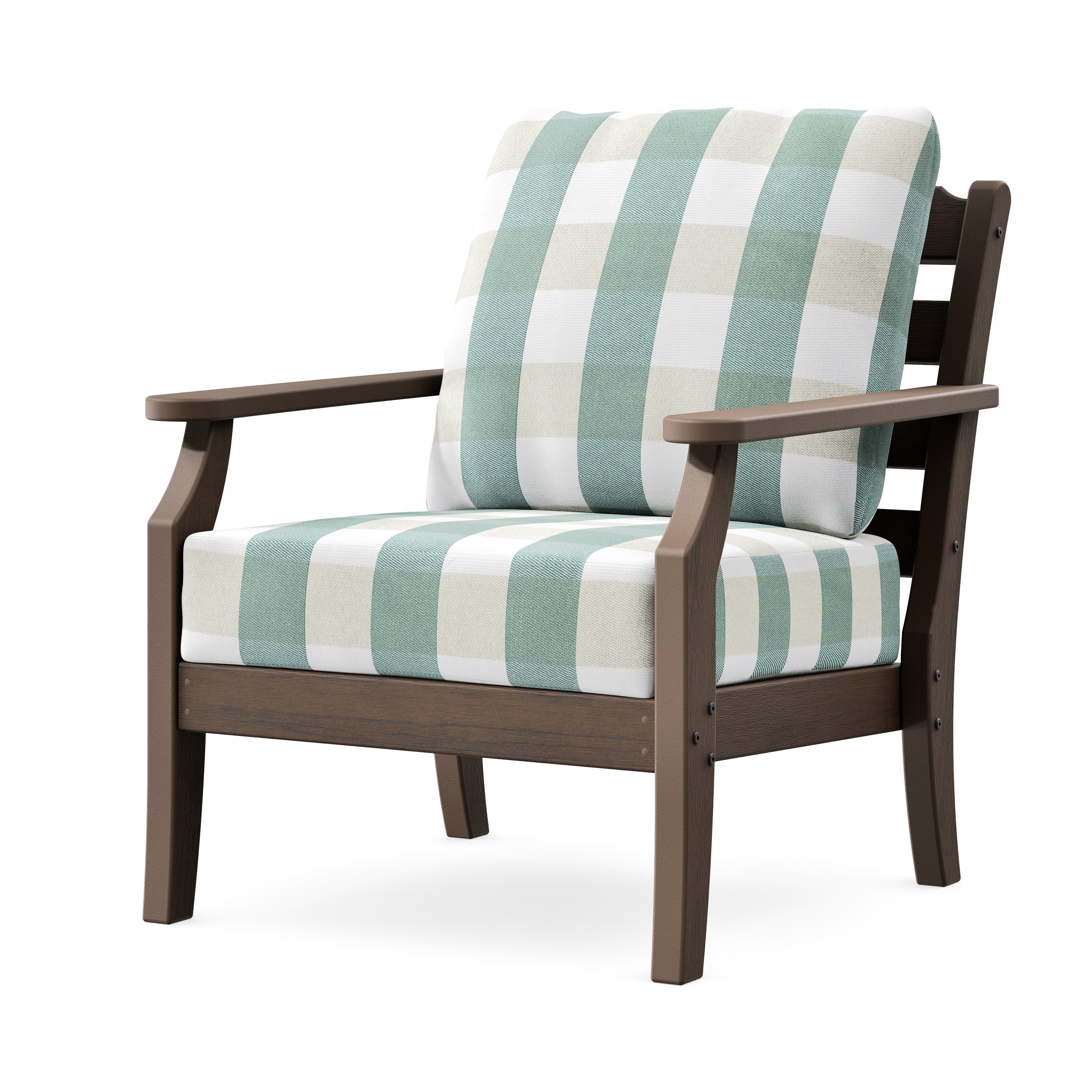 Savannah Deep Seating Chair in Kona / Buffalo Plaid Glacier Spa