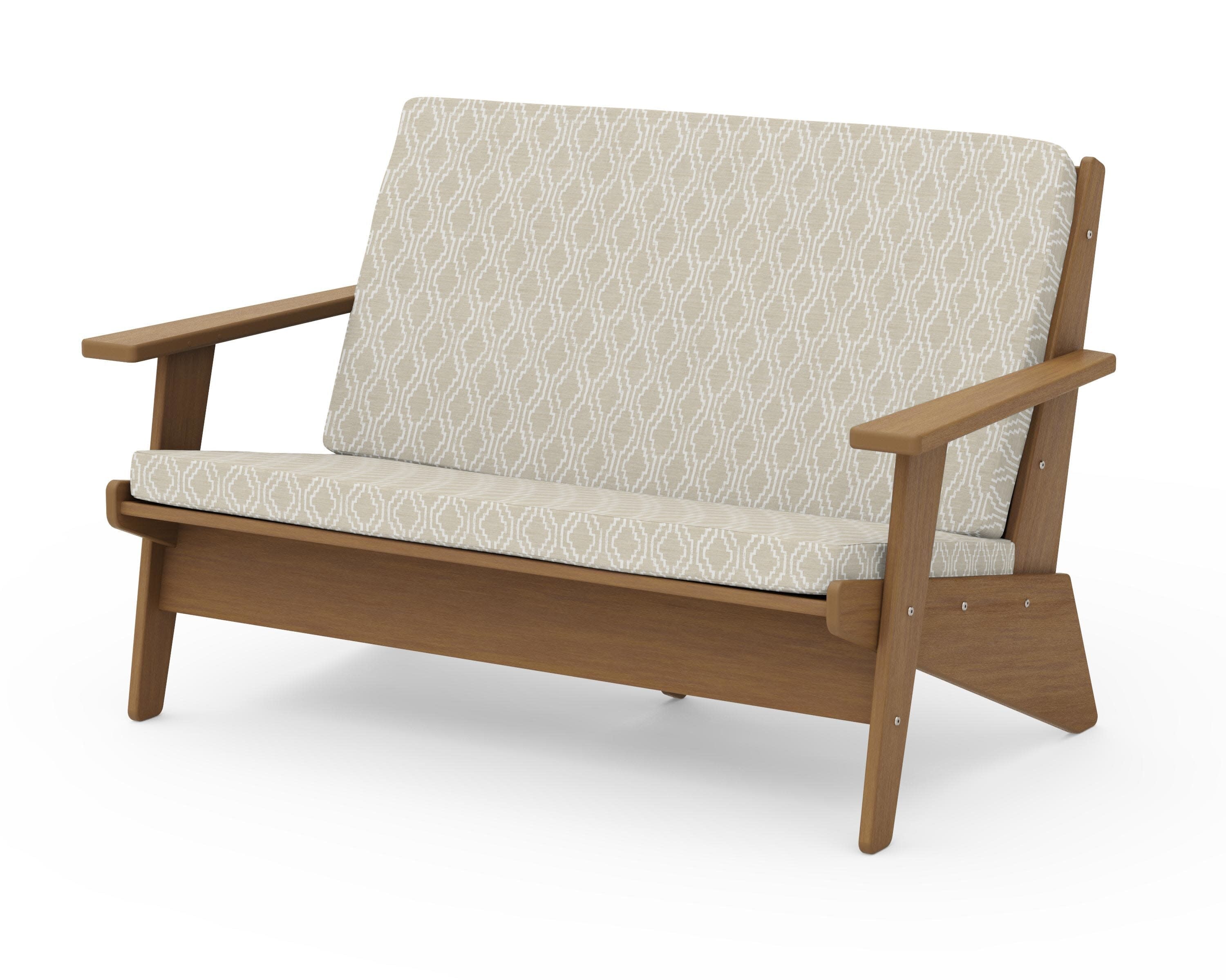Riviera Modern Lounge Loveseat in Natural / Solve Linen