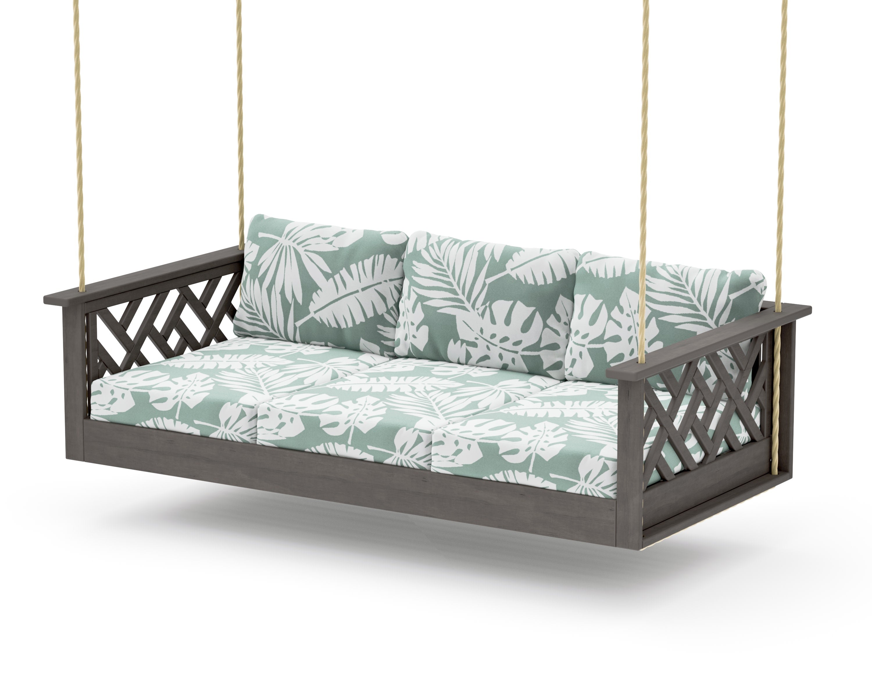 Chippendale Daybed Swing in Driftwood / Leaf Glacier Spa