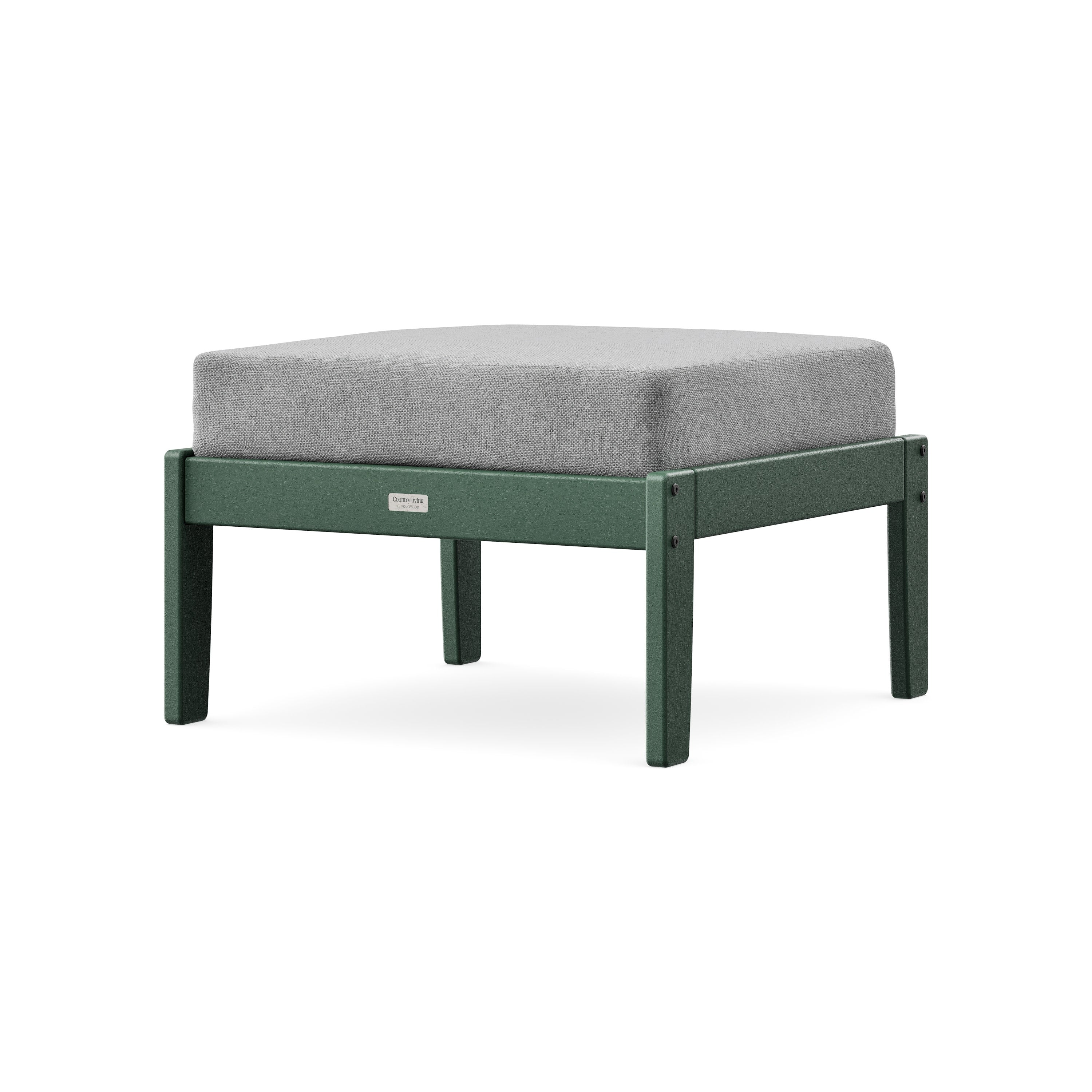 Cottage Deep Seating Ottoman in Green / Grey Mist