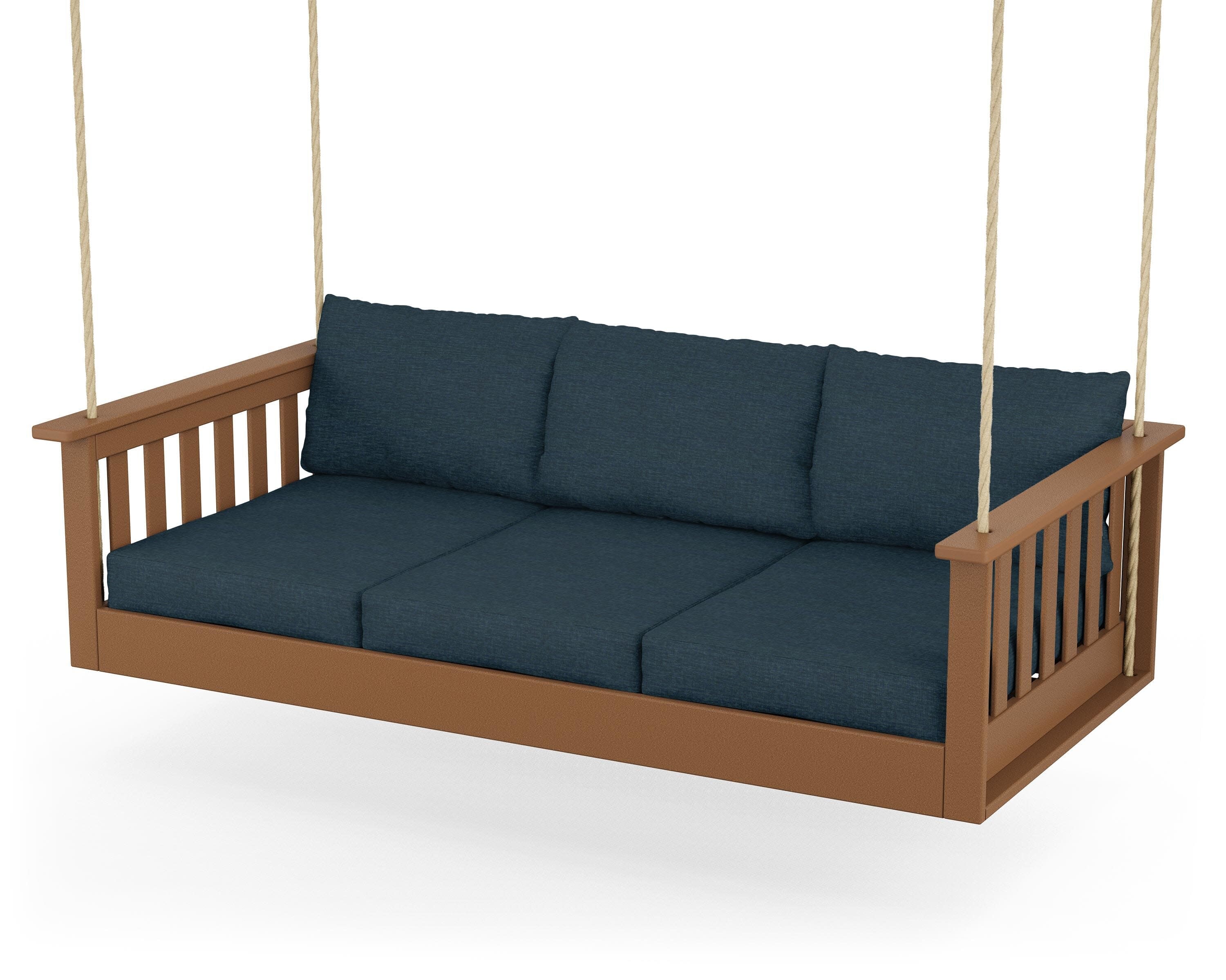 Vineyard Daybed Swing in Teak / Platform Indigo