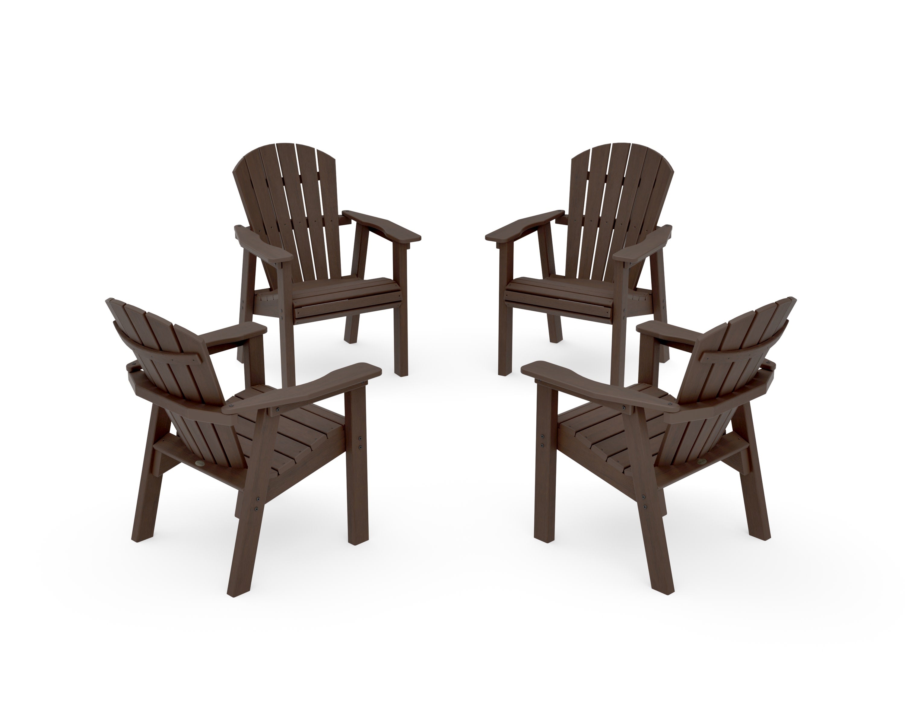 Seashell 4-Piece Upright Adirondack Conversation Set in Kona