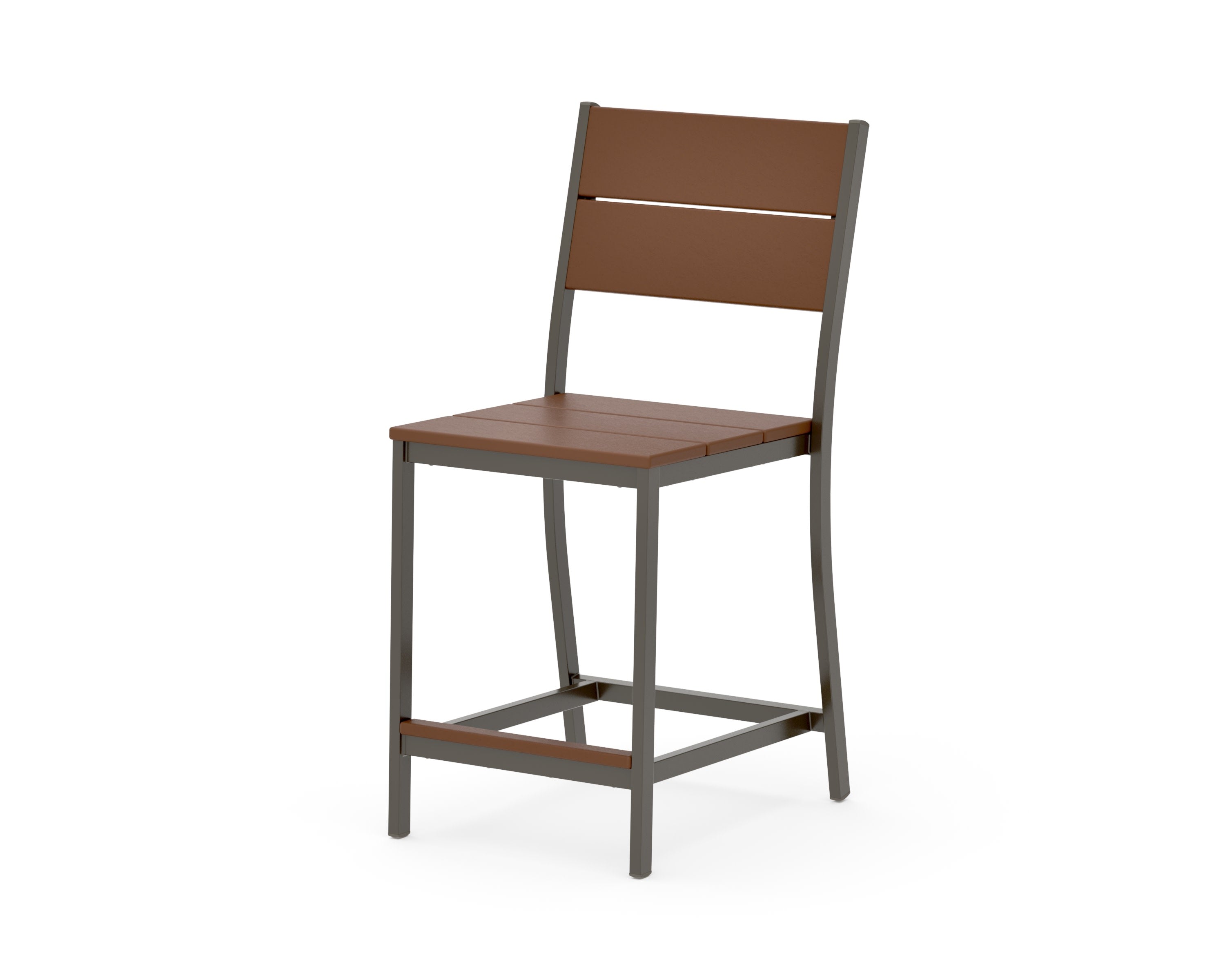 Main Street Counter Side Chair in Bronze / Teak