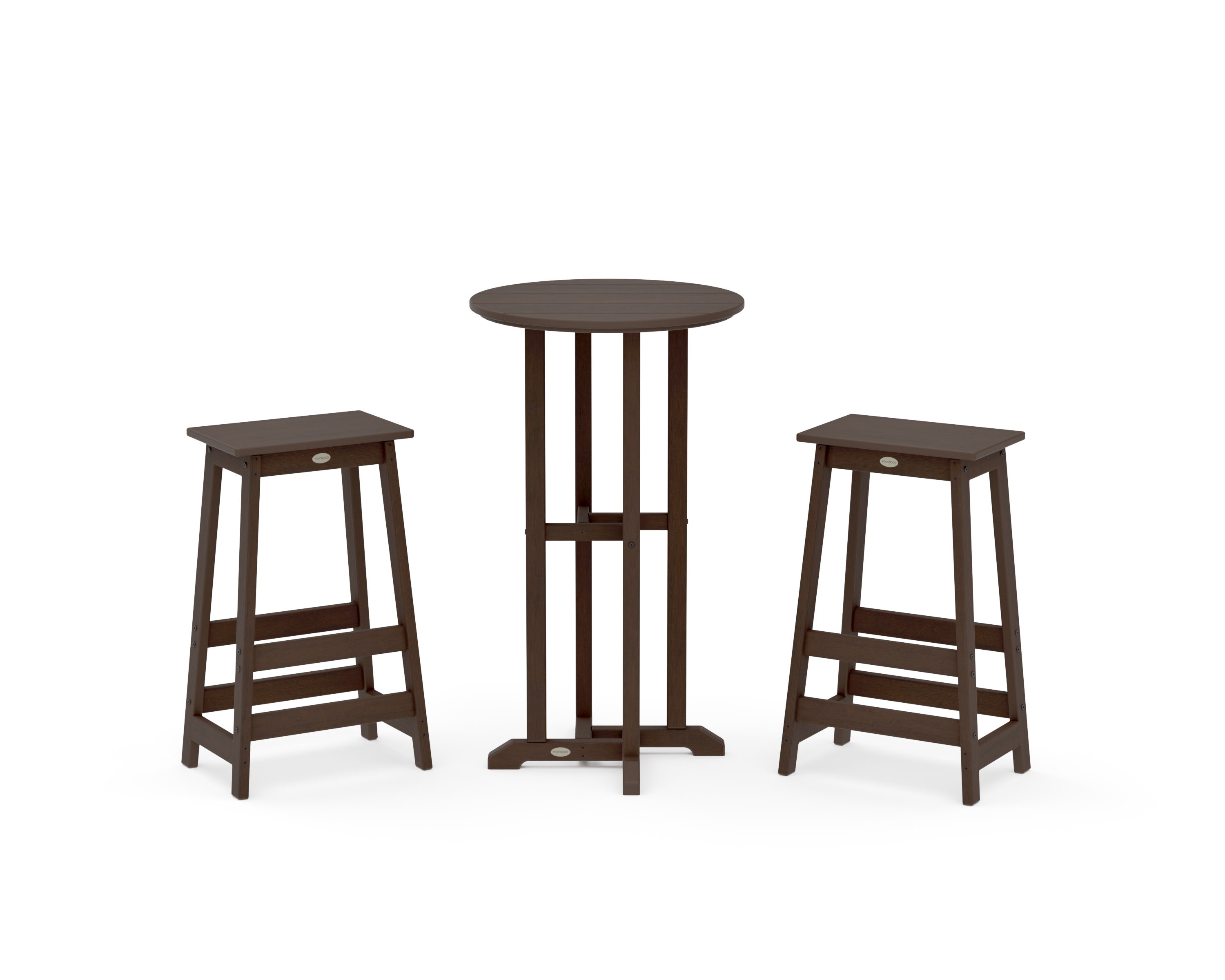 Modern Studio Bar Stool 3-Piece Bistro Set in Kona