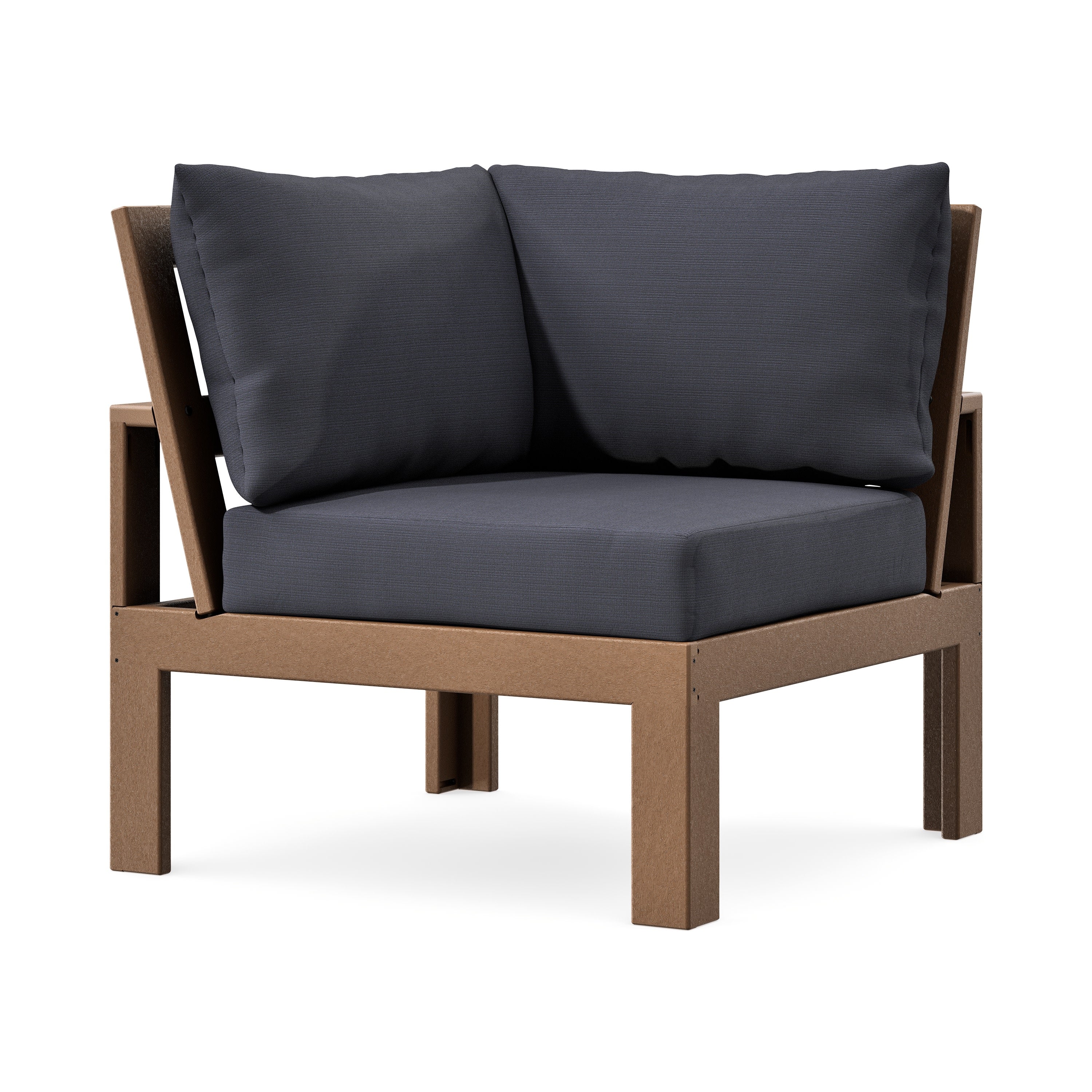 Modular Corner Chair in Teak / Midnight Linen