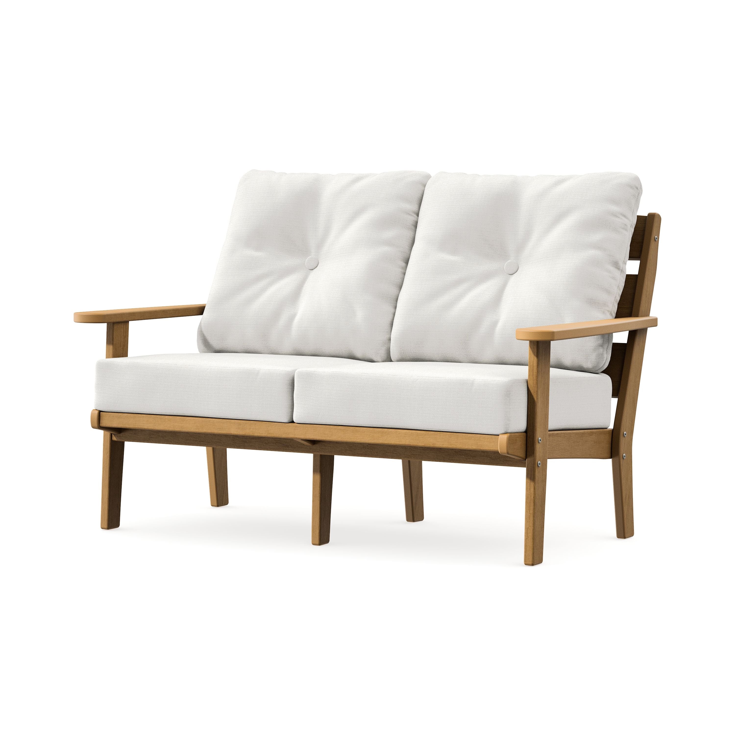 Lakeside Deep Seating Loveseat in Natural / Natural Linen