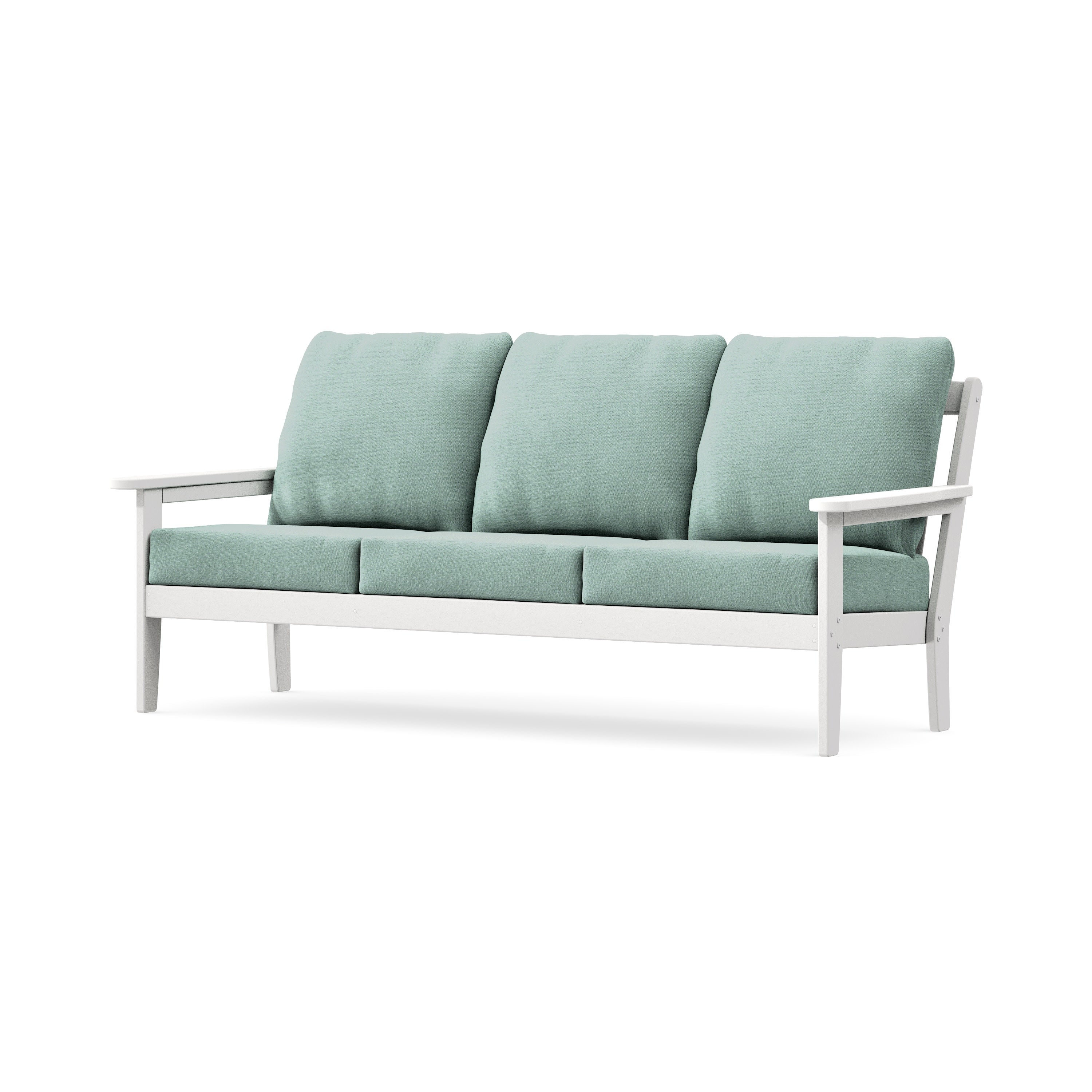 Cottage Deep Seating Sofa in White / Glacier Spa