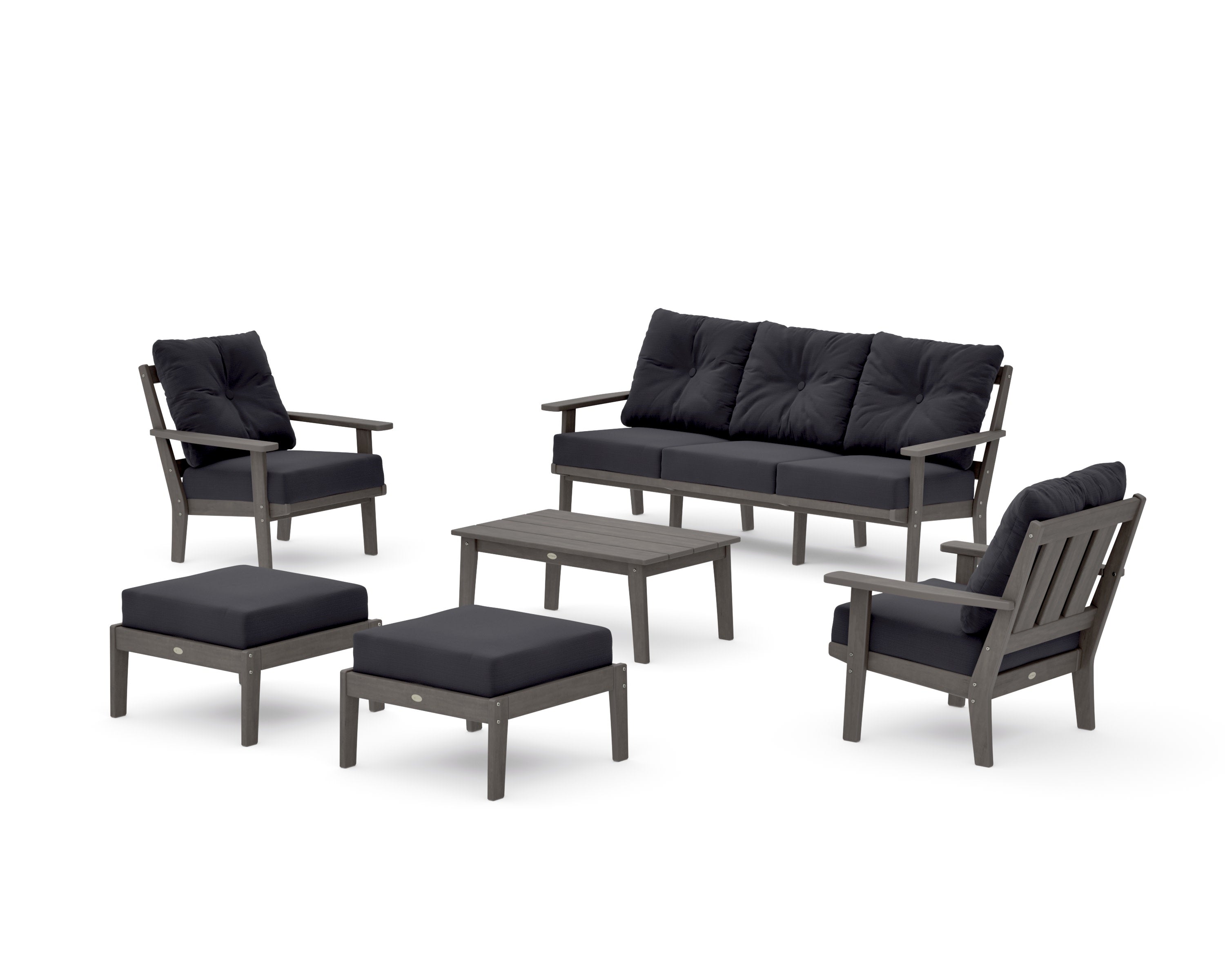Oxford 6-Piece Lounge Sofa Set in Driftwood / Midnight Linen