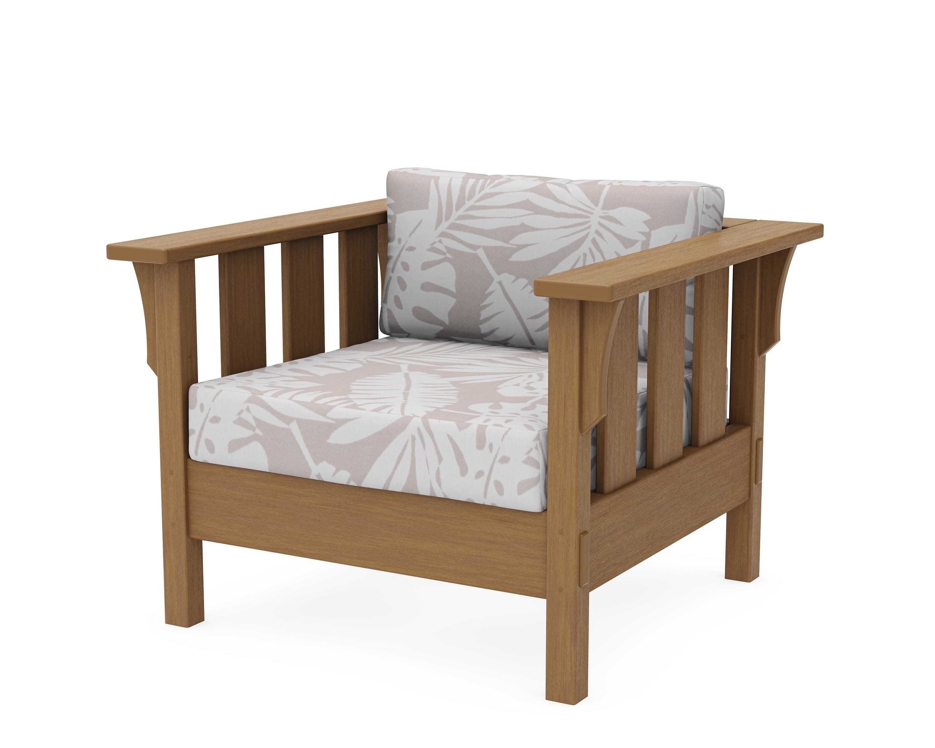 Acadia Deep Seating Chair in Natural / Leaf Dune Burlap