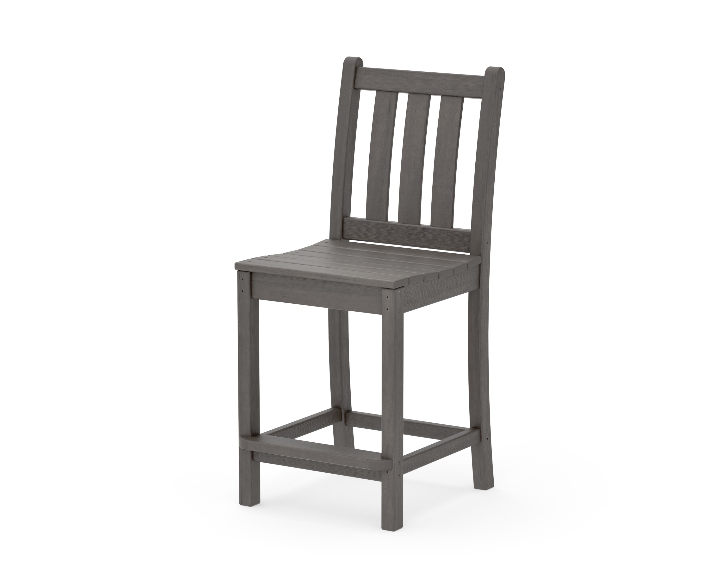 Traditional Garden Counter Side Chair in Driftwood