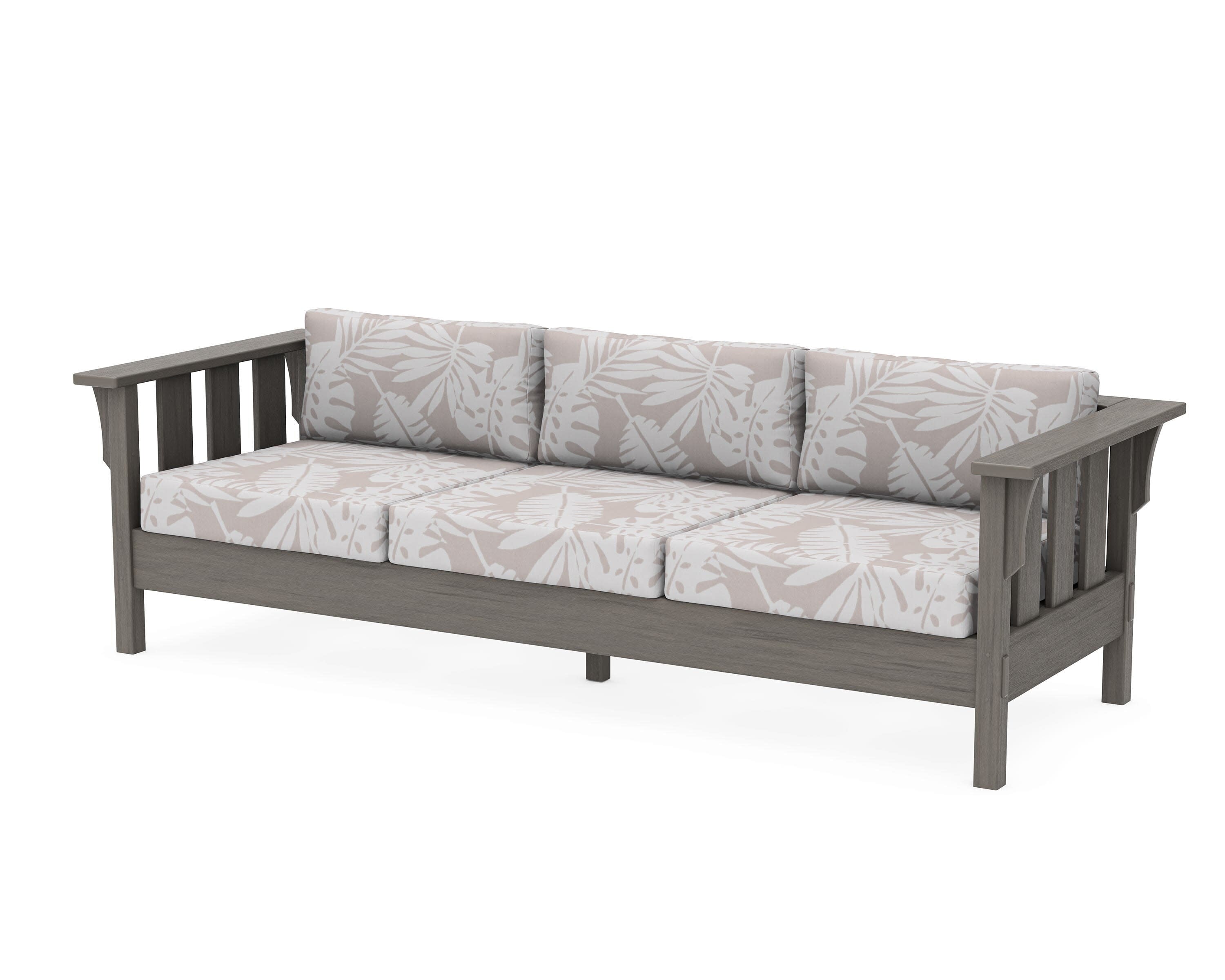 Acadia Deep Seating Sofa in Driftwood / Leaf Dune Burlap