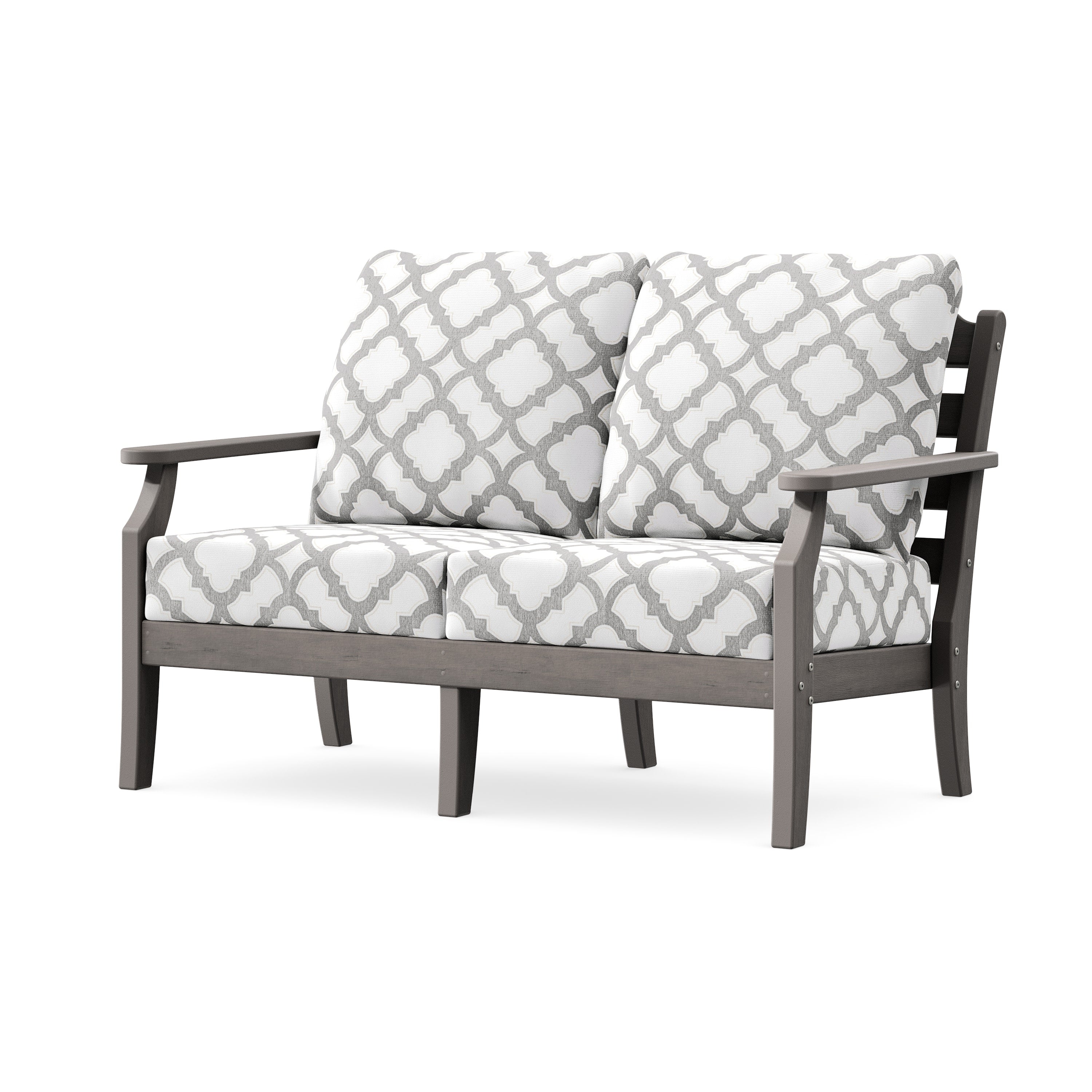 Savannah Deep Seating Loveseat in Driftwood / Trellis Grey Mist