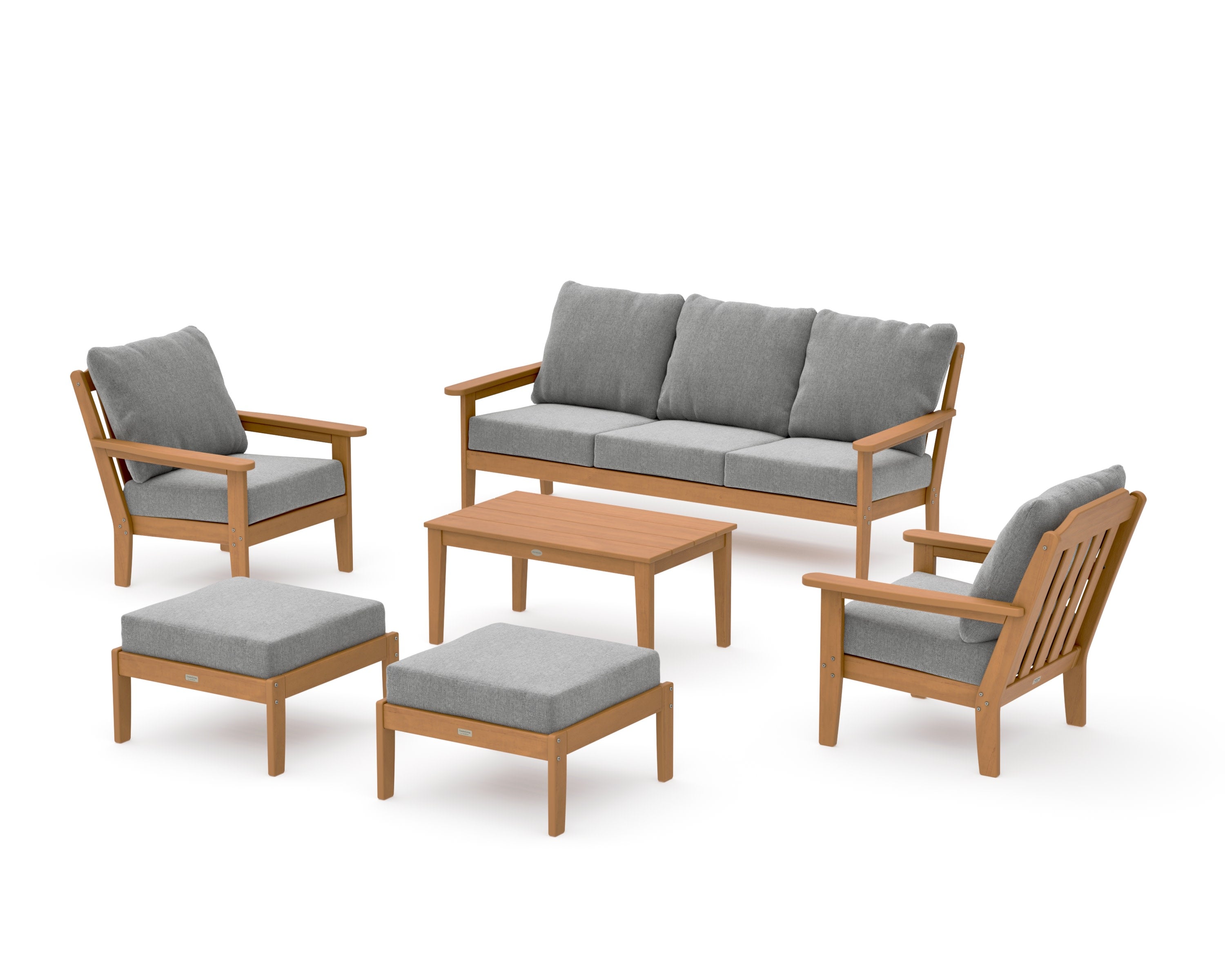 Cottage 6-Piece Lounge Sofa Set in Natural / Grey Mist