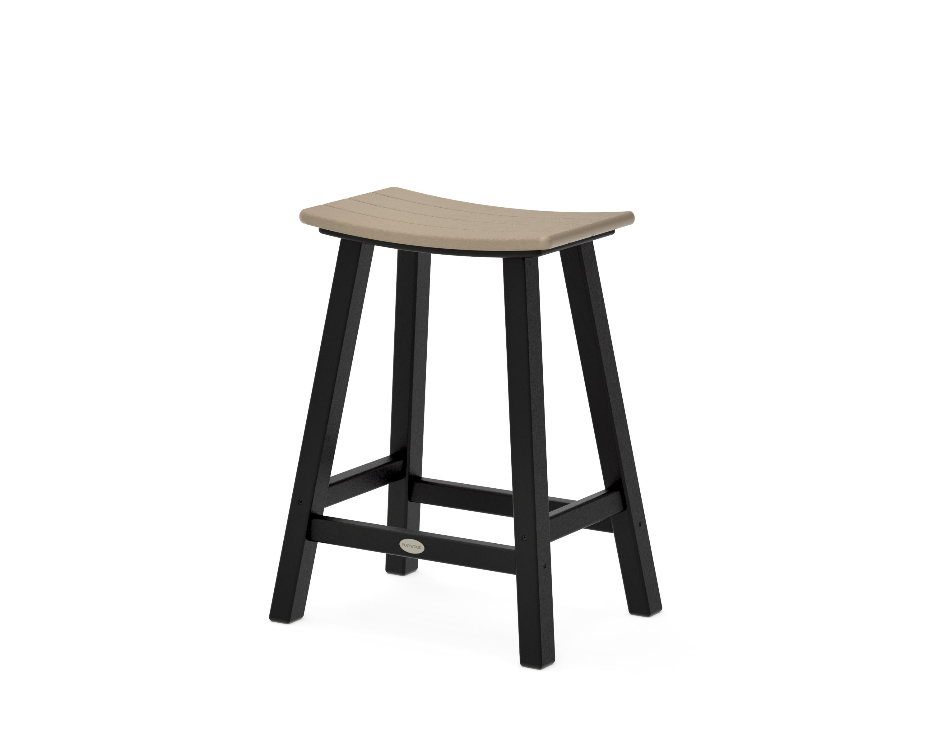 Contempo 24" Saddle Counter Stool in Black / Vintage Sahara