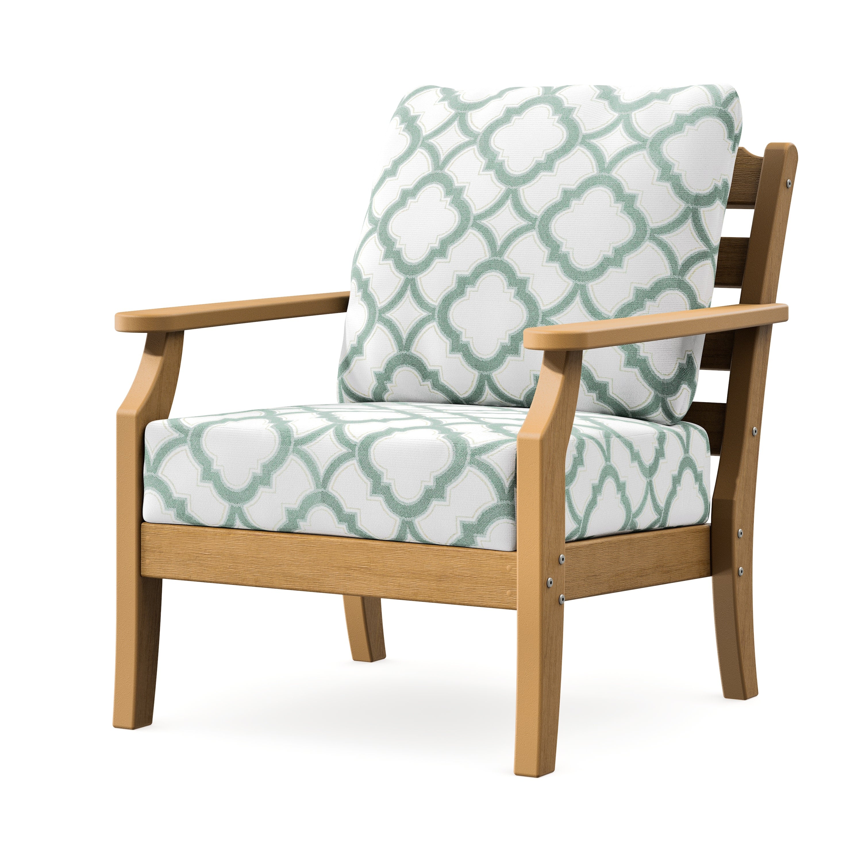 Savannah Deep Seating Chair in Natural / Trellis Glacier Spa