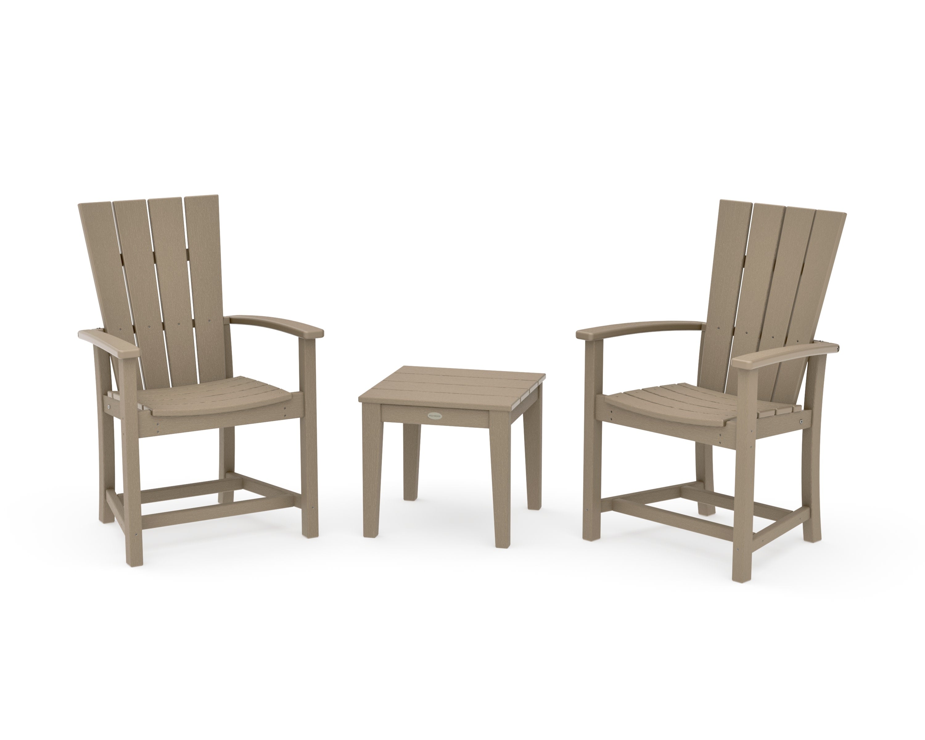 Quattro 3-Piece Upright Adirondack Chair Set in Vintage Sahara