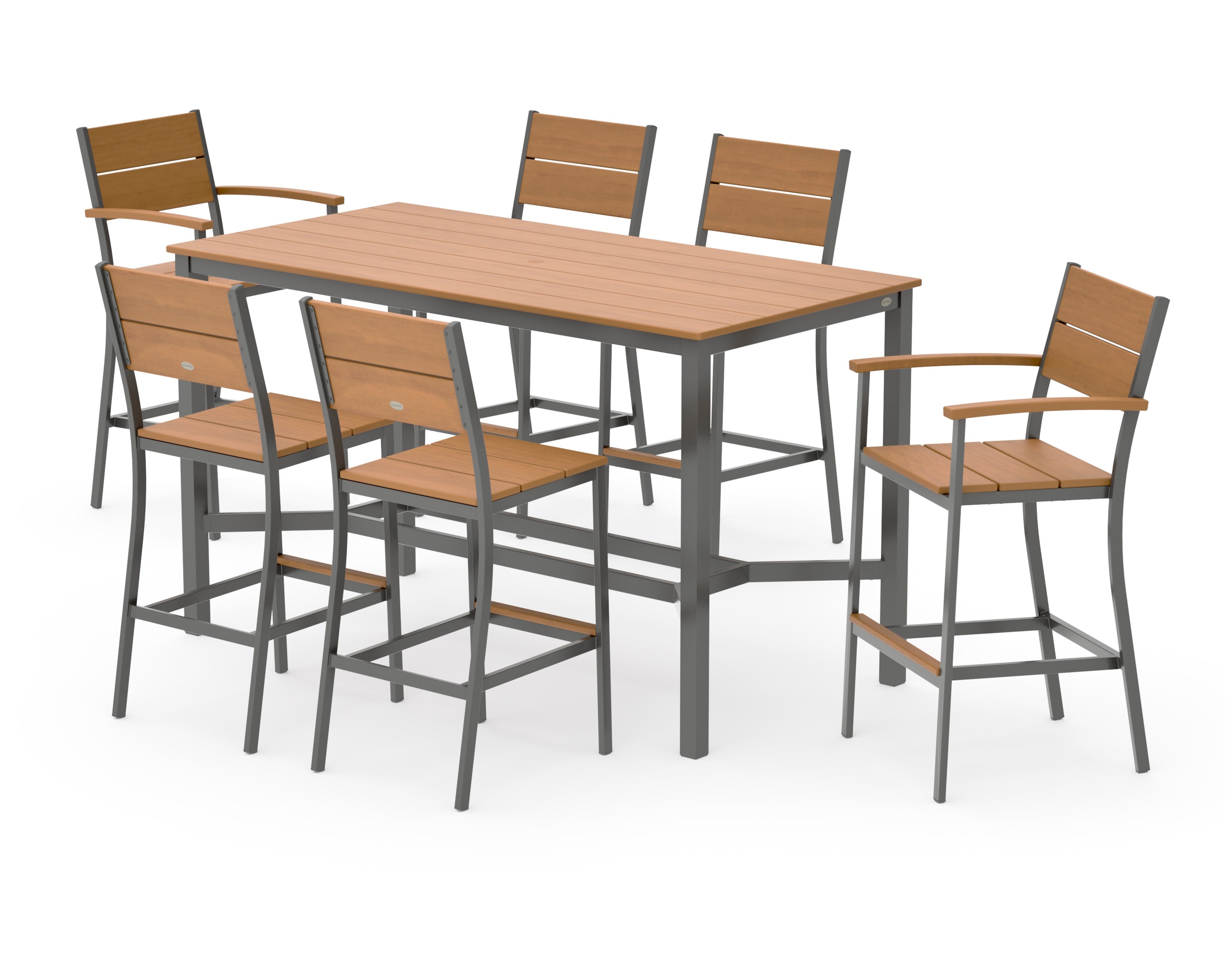 Main Street 7-Piece Bar Set in Charcoal / Natural