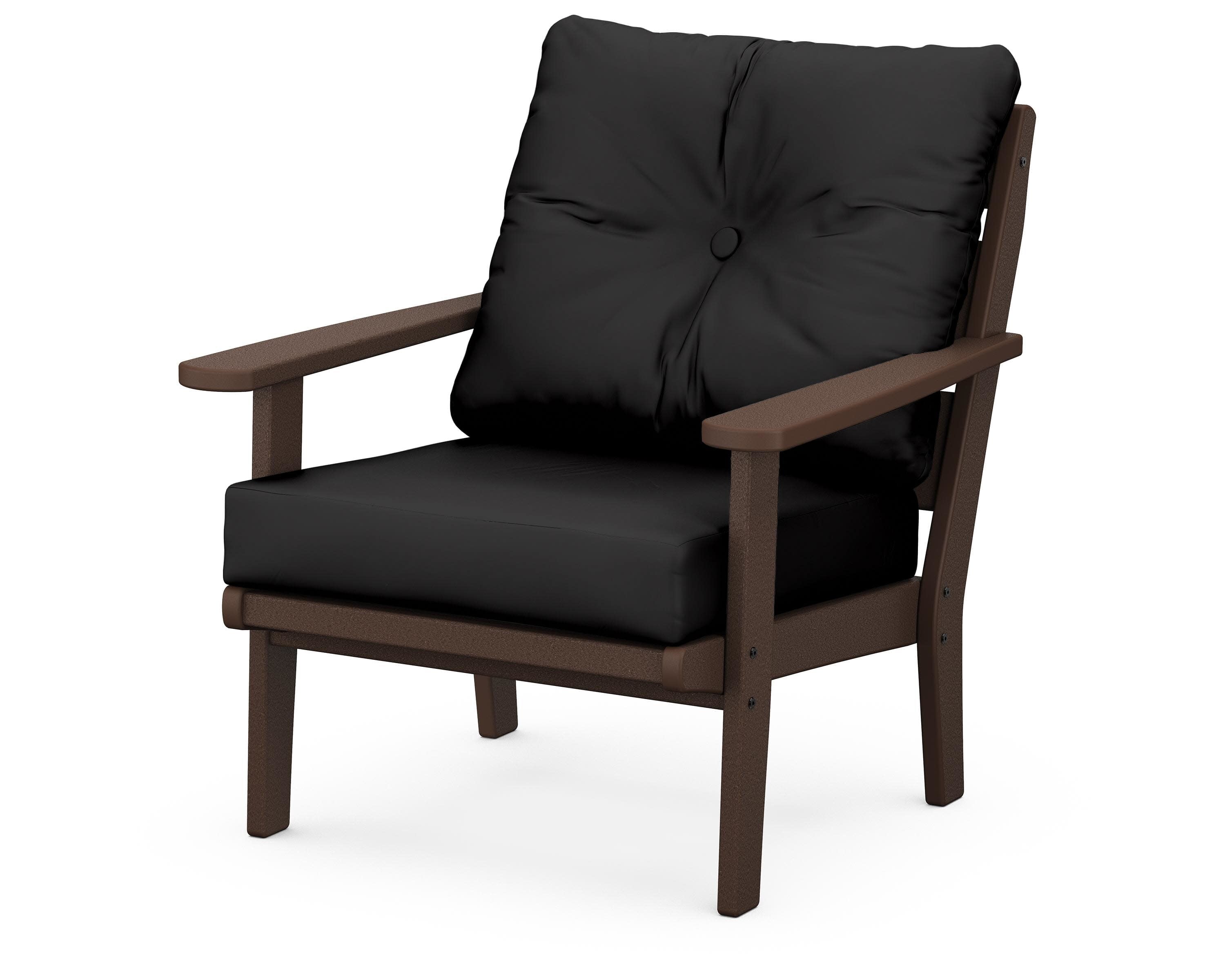 Lakeside Deep Seating Chair in Mahogany / Canvas Black