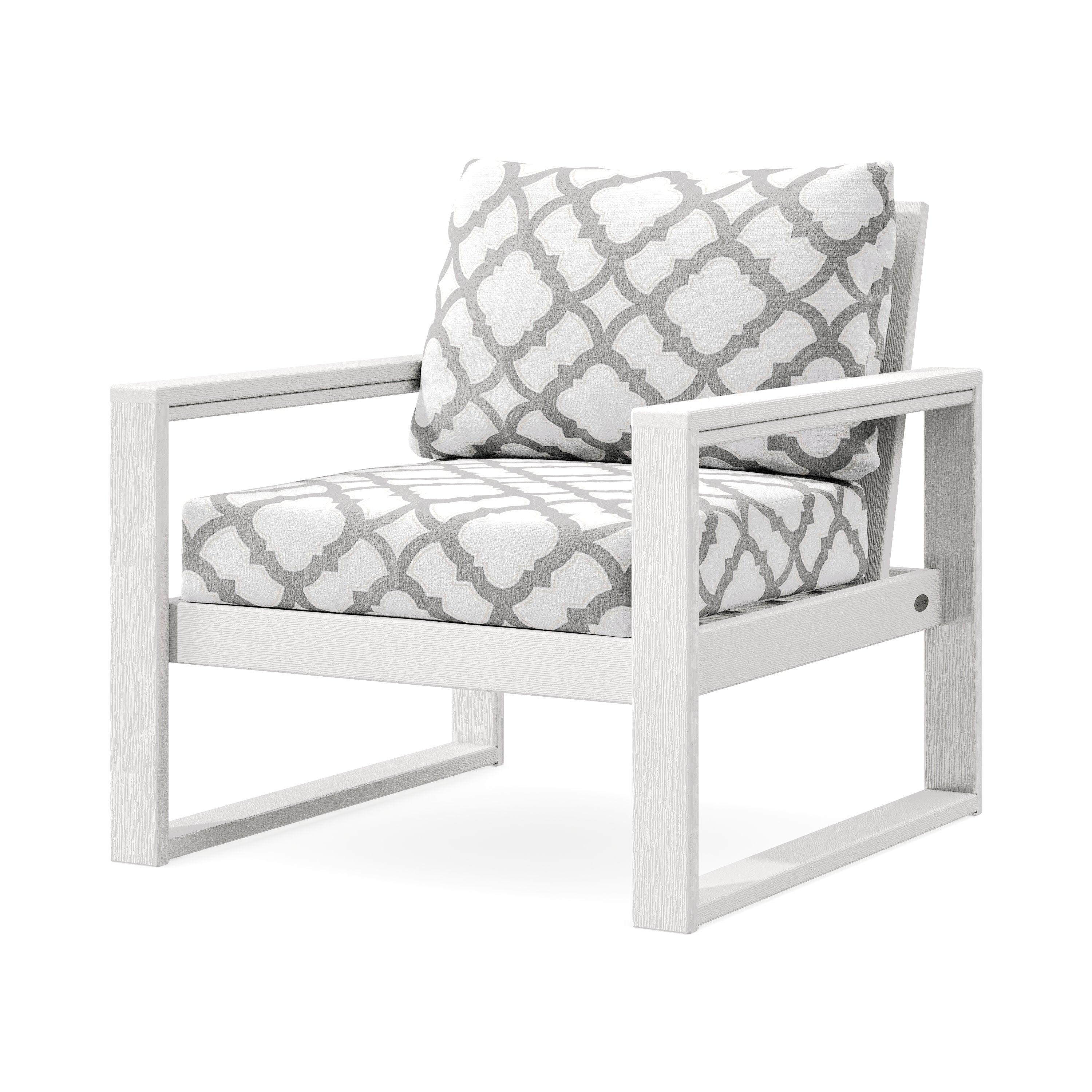 EDGE Club Chair in Vintage White / Trellis Grey Mist