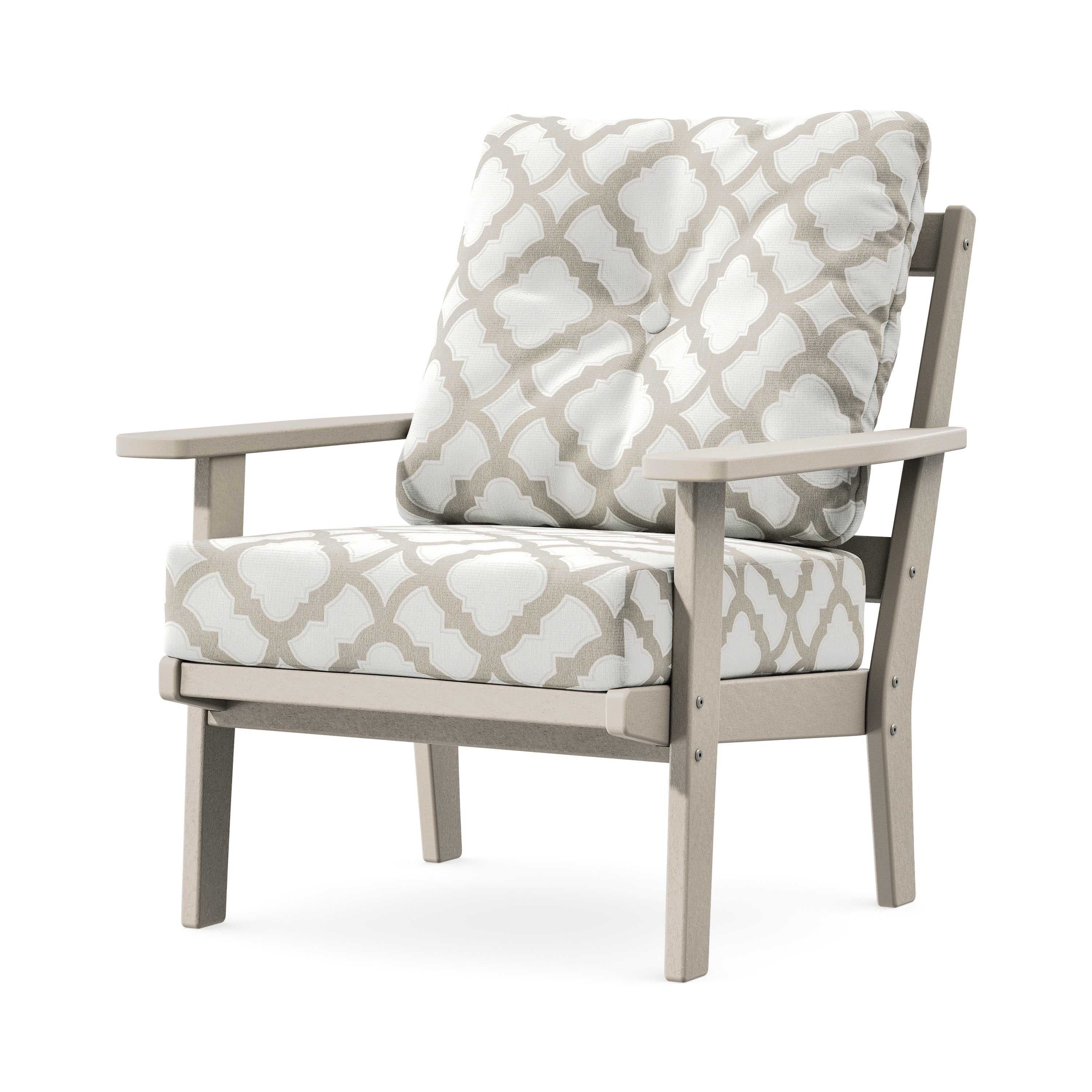 Prairie Deep Seating Chair in Sand / Trellis Dune Burlap