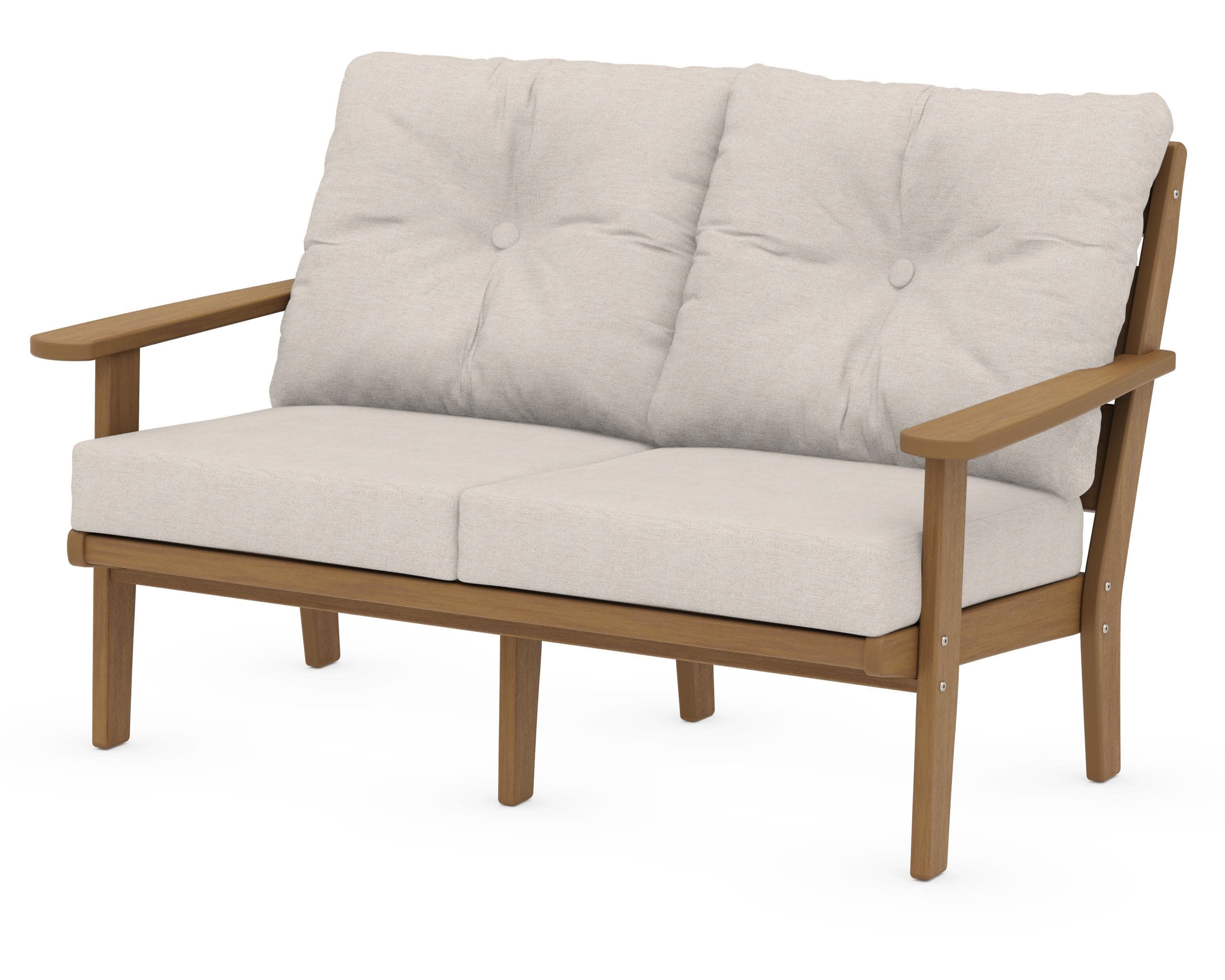 Lakeside Deep Seating Loveseat in Natural / Nuance Cloud