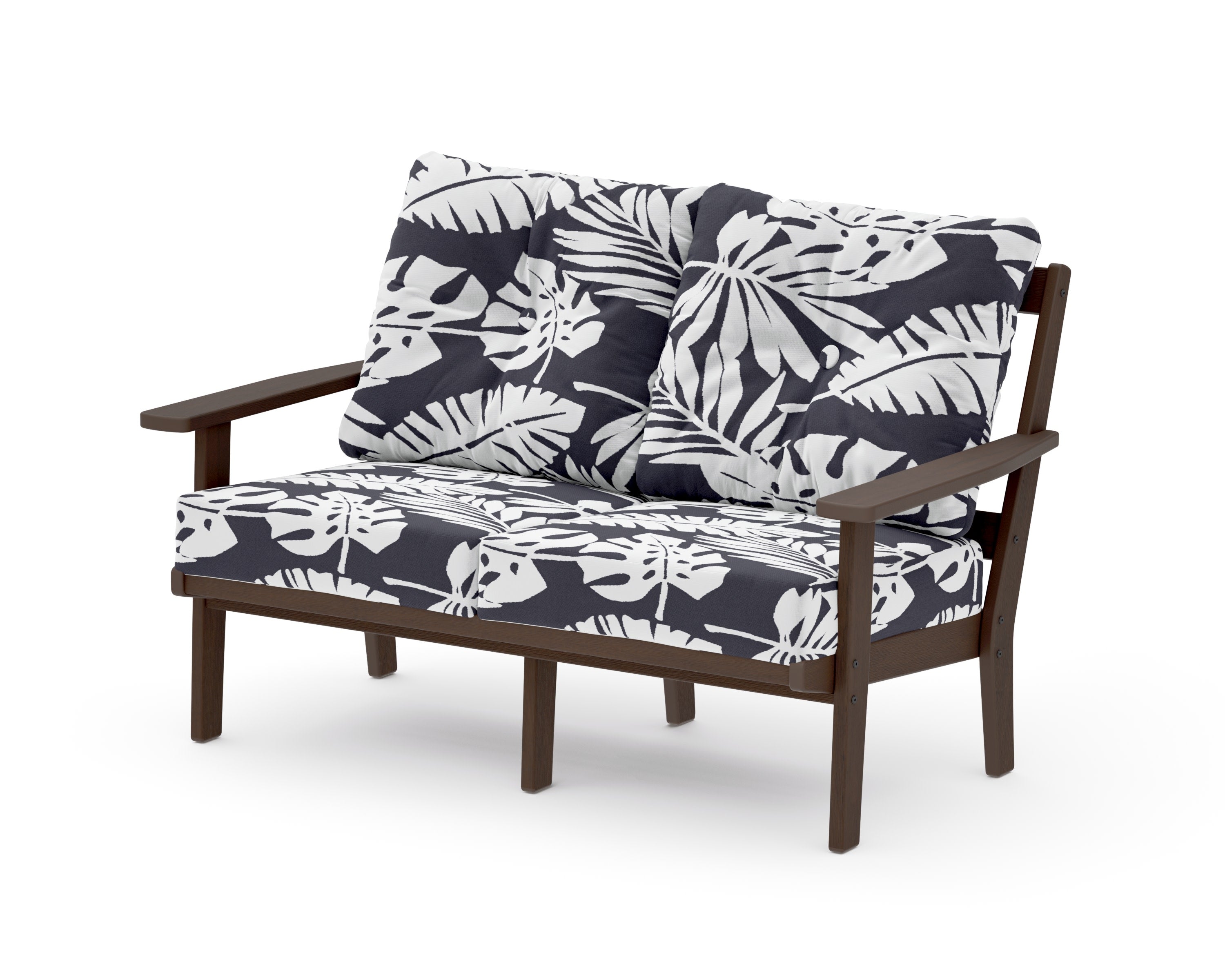 Oxford Deep SeatingLoveseat in Kona / Leaf Navy