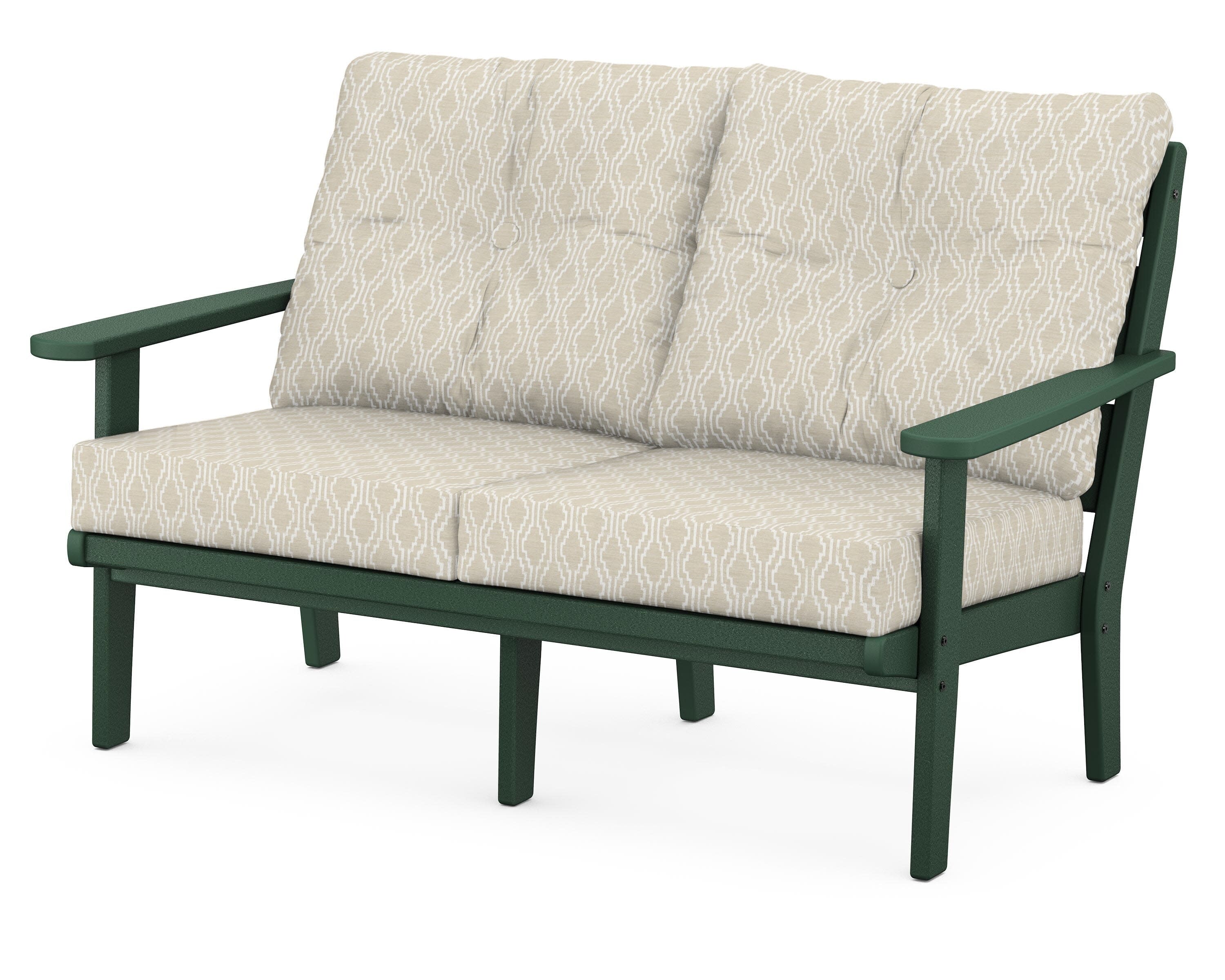 Lakeside Deep Seating Loveseat in Green / Solve Linen