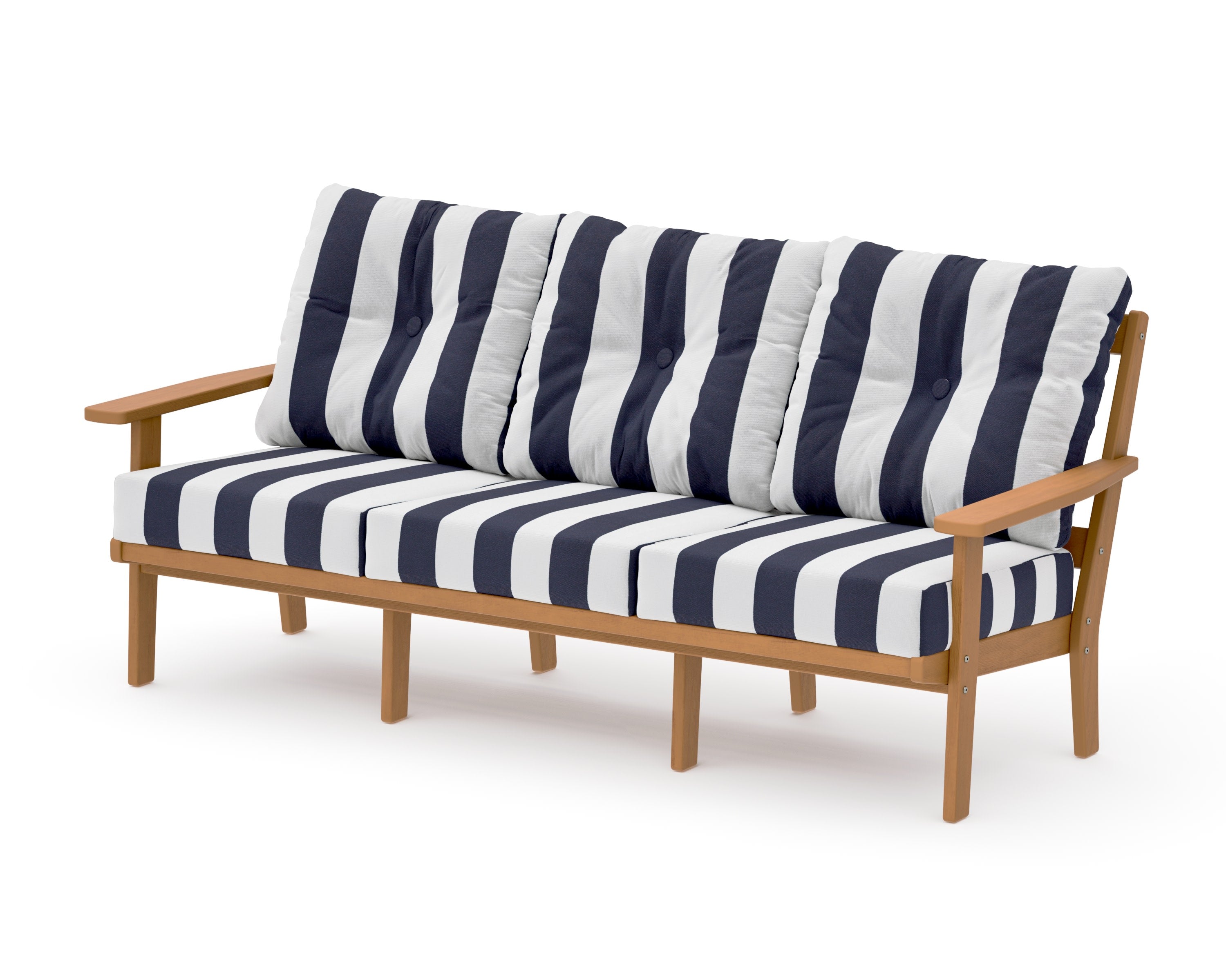 Oxford Deep Seating Sofa in Natural / Cabana Stripe Navy