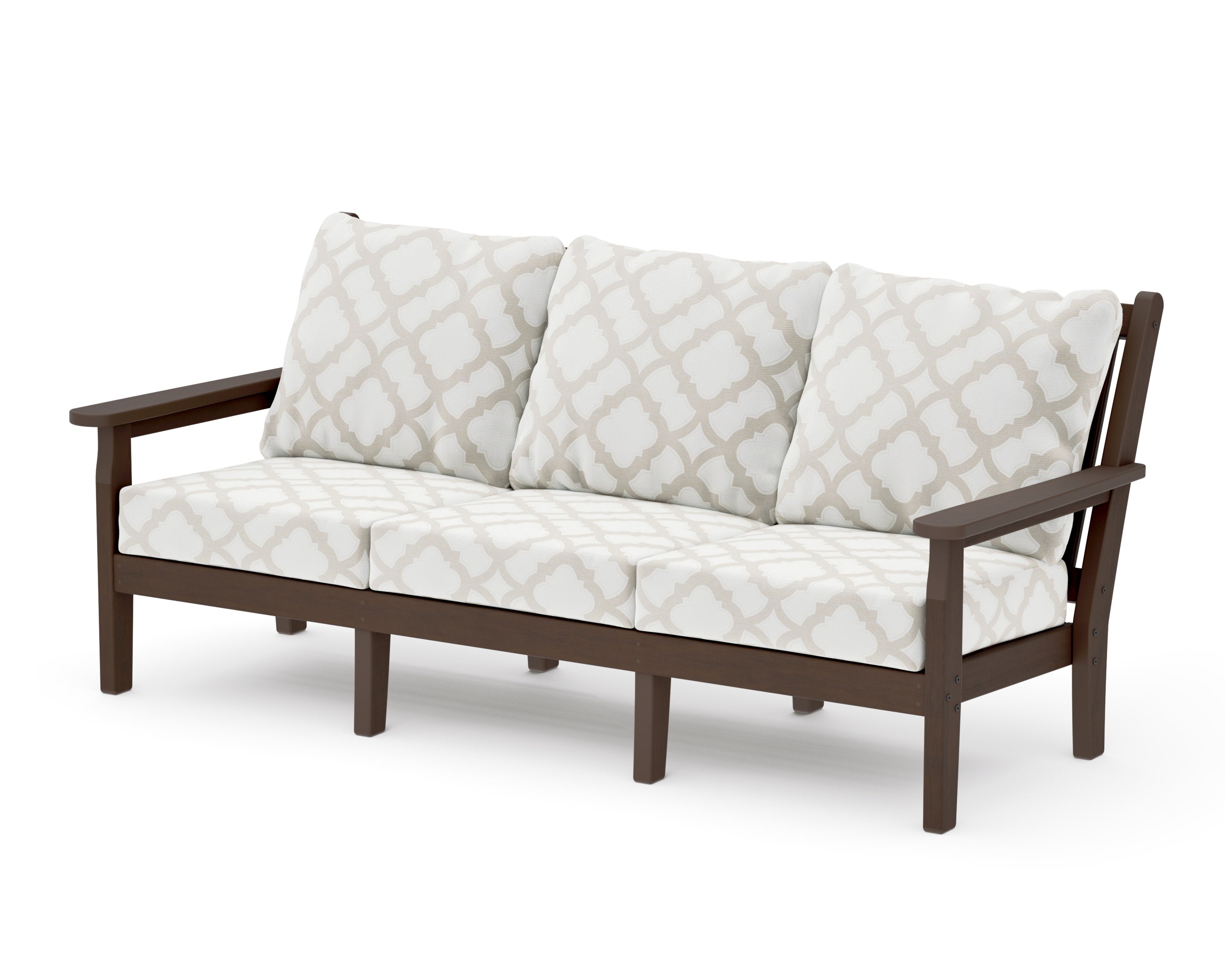 Chippendale Deep Seating Sofa in Kona / Trellis Dune Burlap