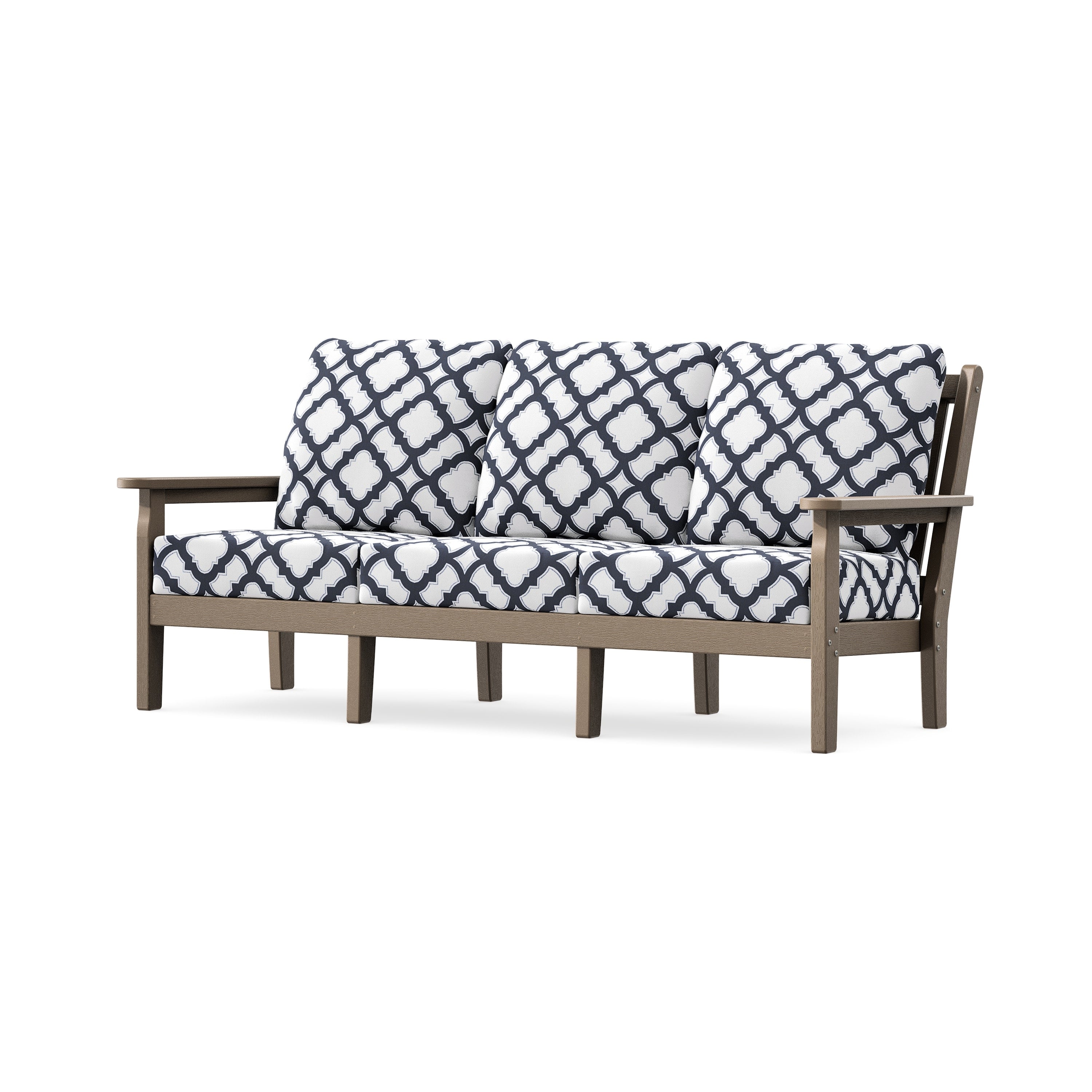 Chippendale Deep Seating Sofa in Vintage Sahara / Trellis Navy