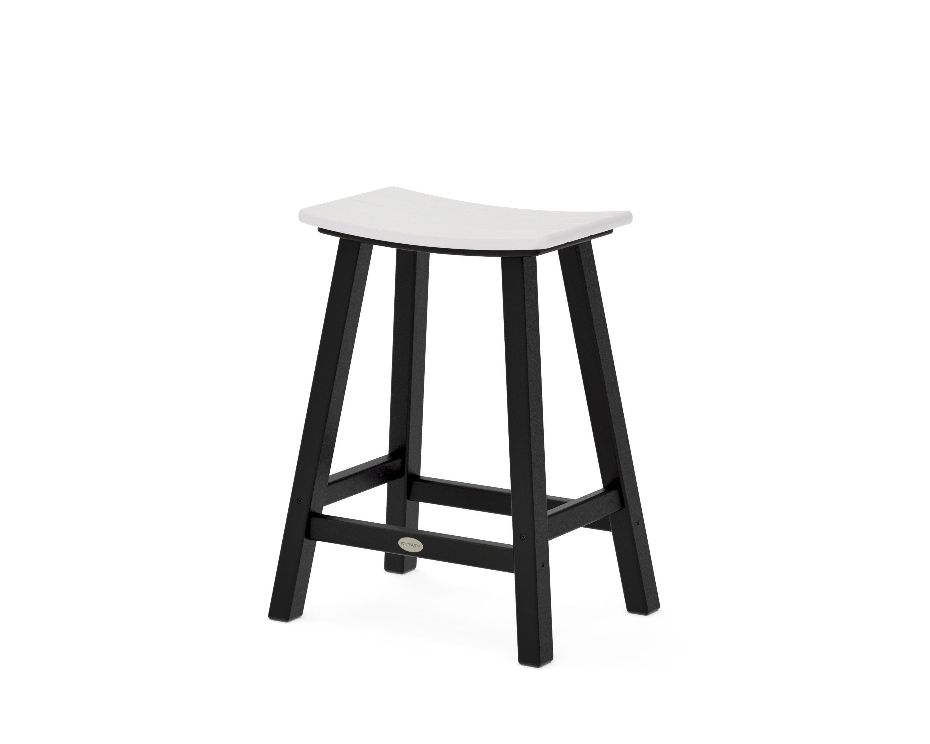 Contempo 24" Saddle Counter Stool in Black / Vintage White