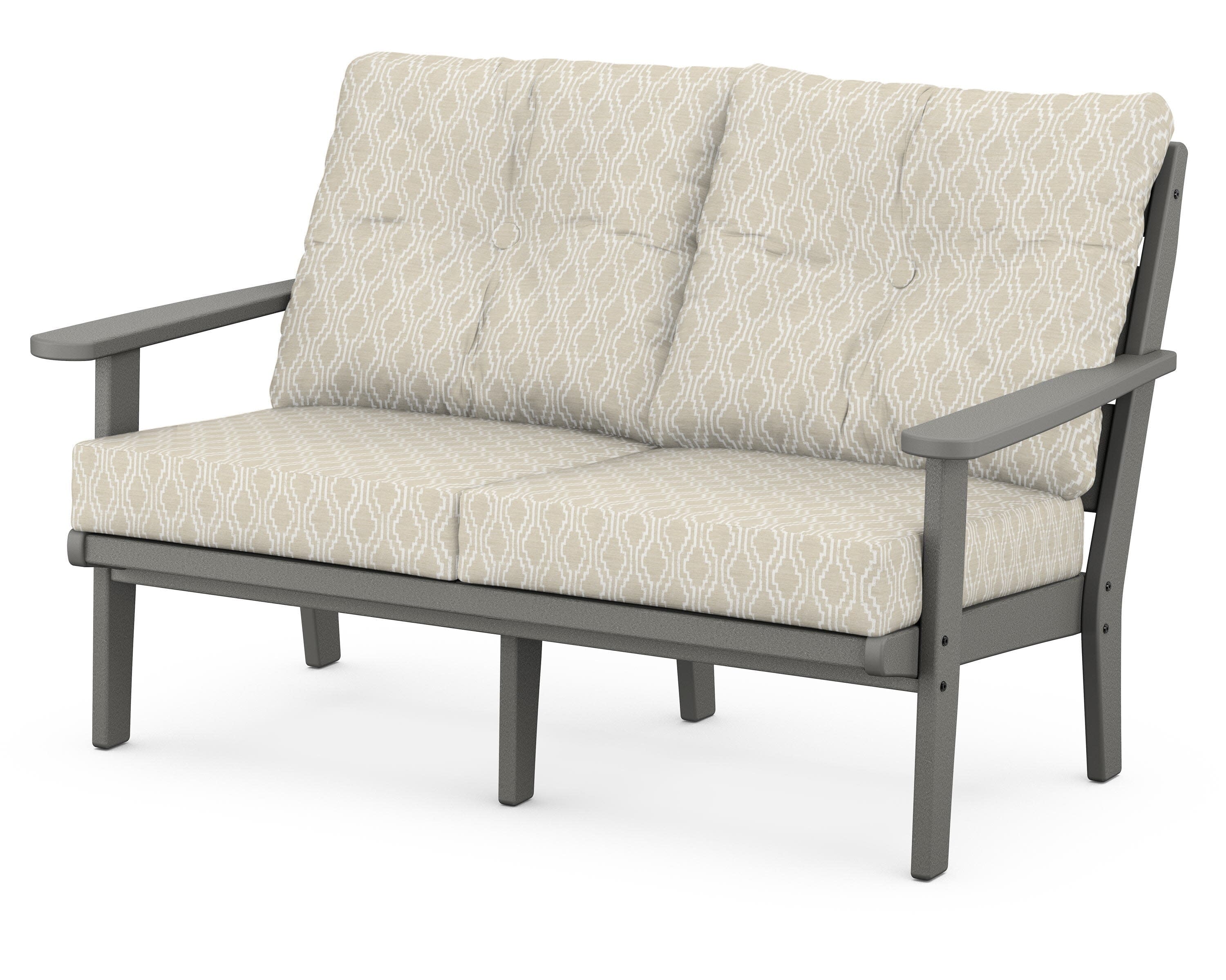 Lakeside Deep Seating Loveseat in Slate Grey / Solve Linen