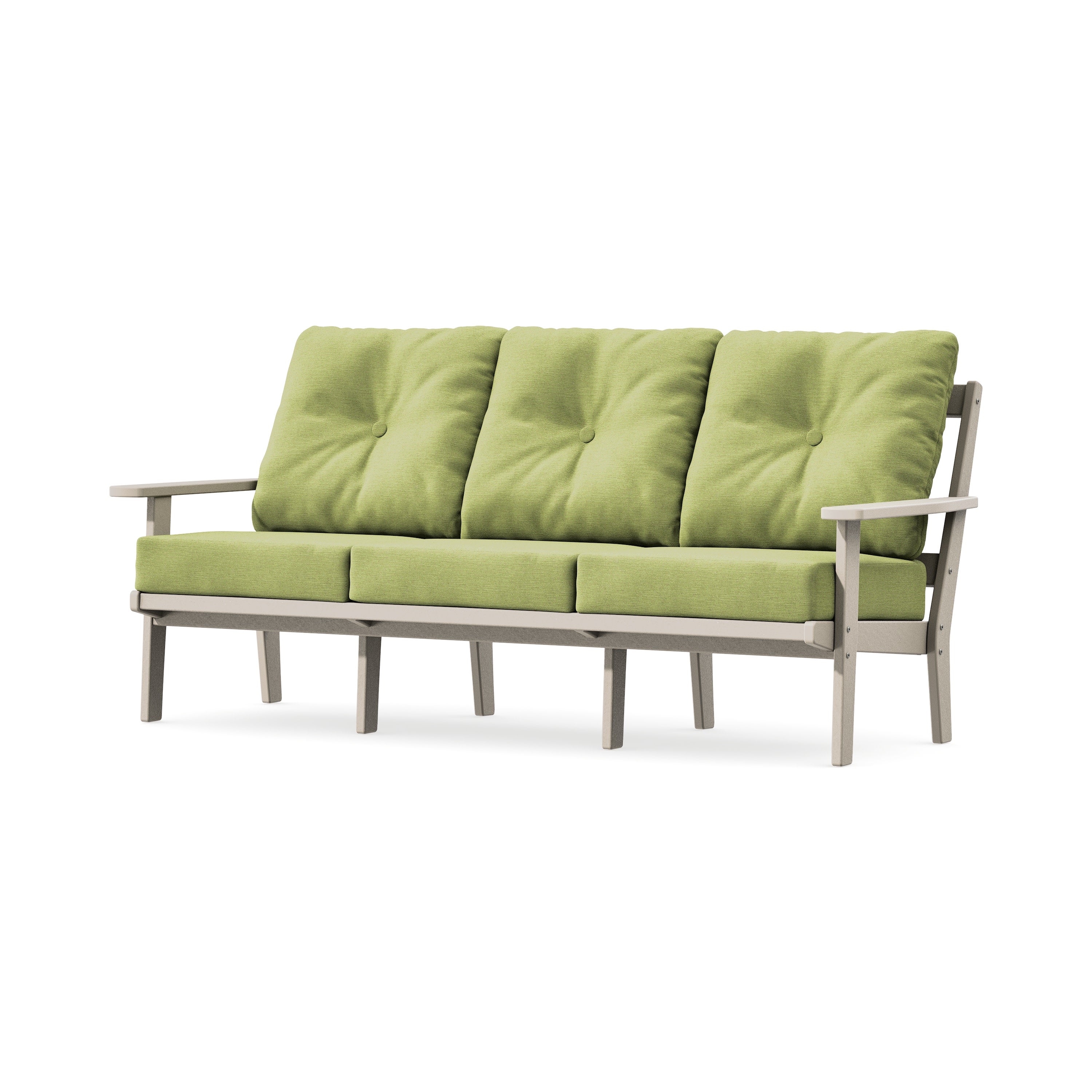 PrairieDeep Seating Sofa in Sand / Chartreuse Boucle