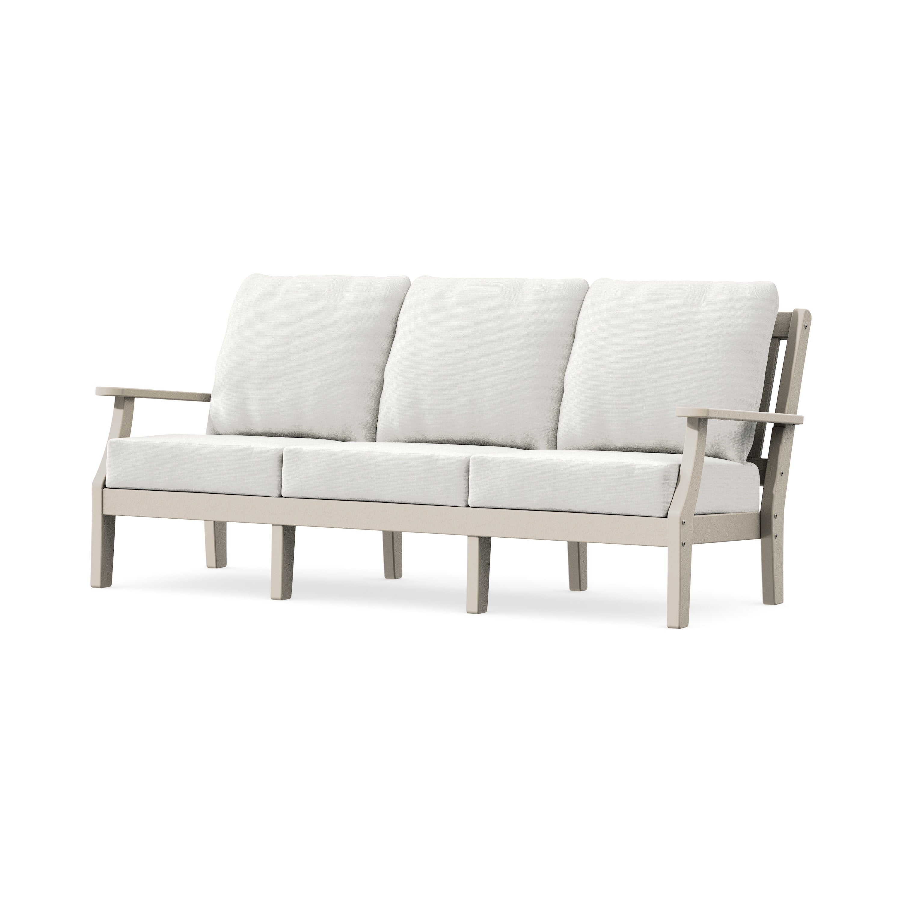 Chinoiserie Deep Seating Sofa in Sand / Natural Linen