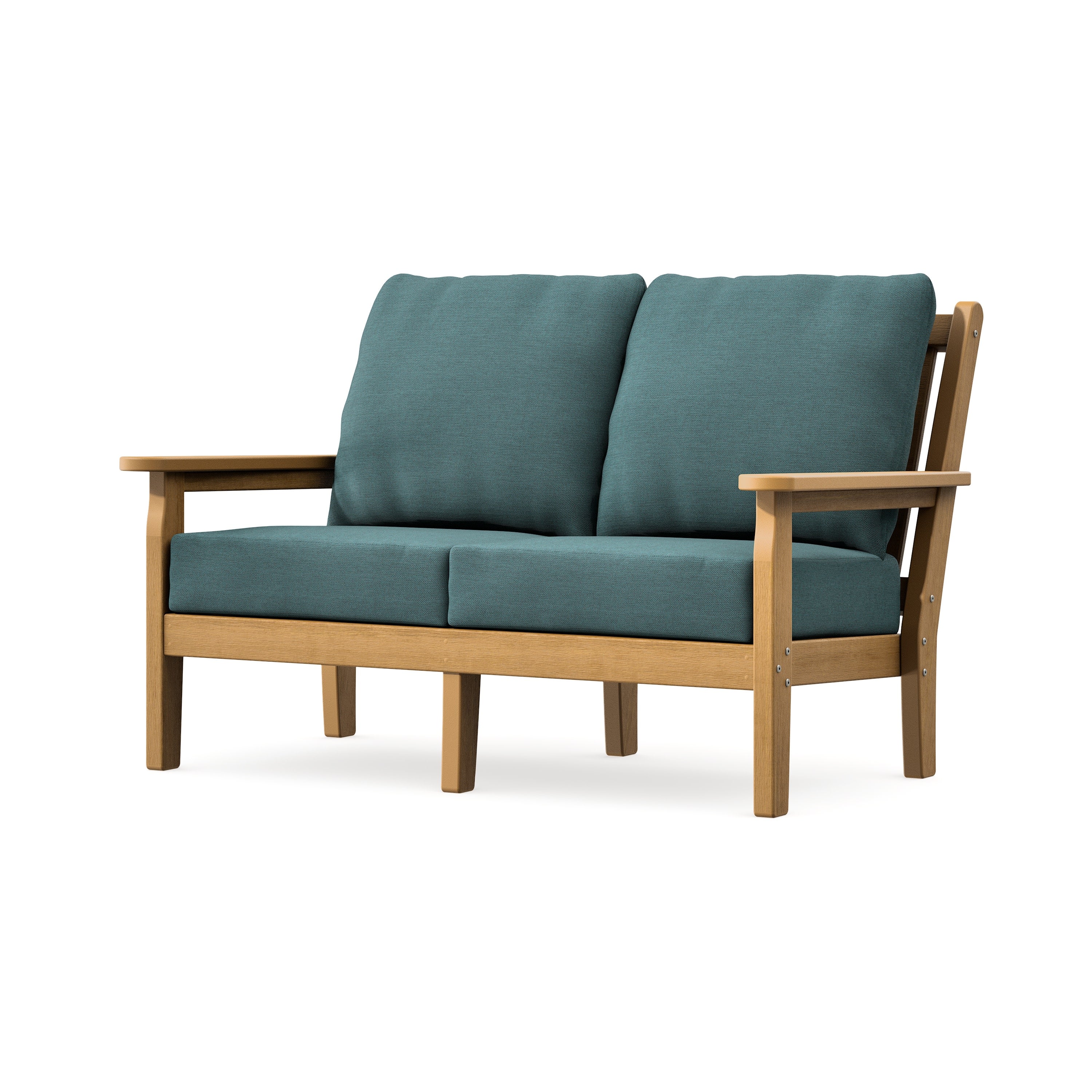 Chippendale Deep Seating Loveseat in Natural / Ocean Teal