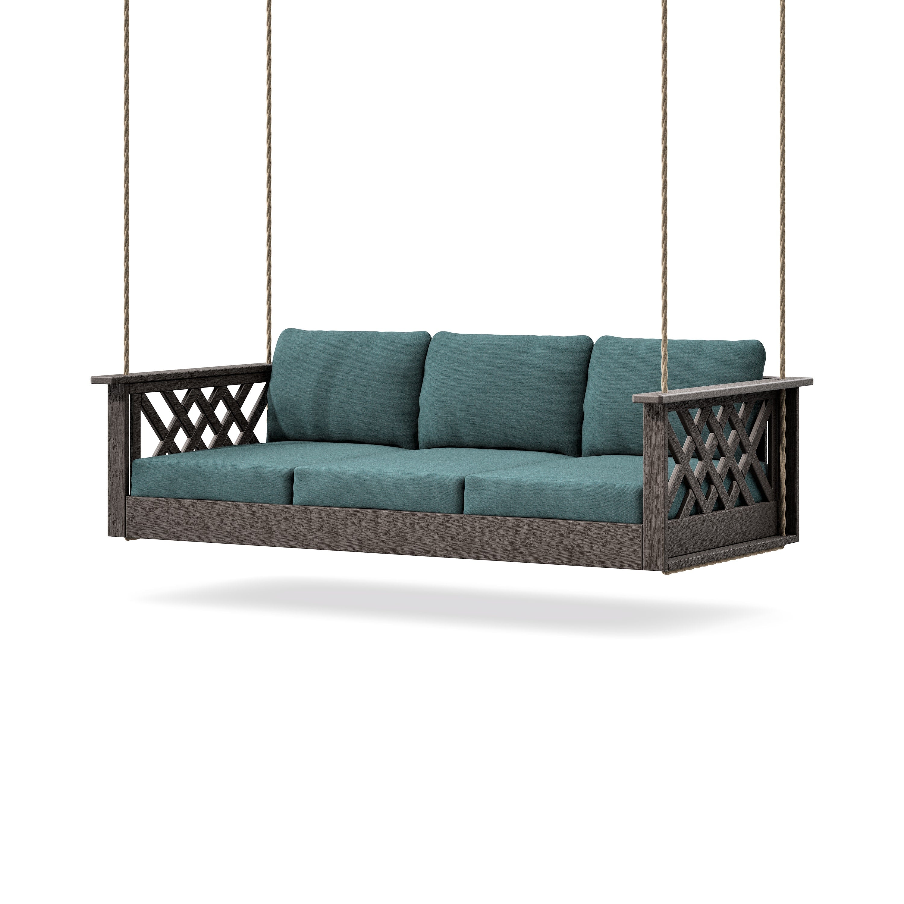 Wovendale Daybed Swing in Vintage Coffee / Ocean Teal