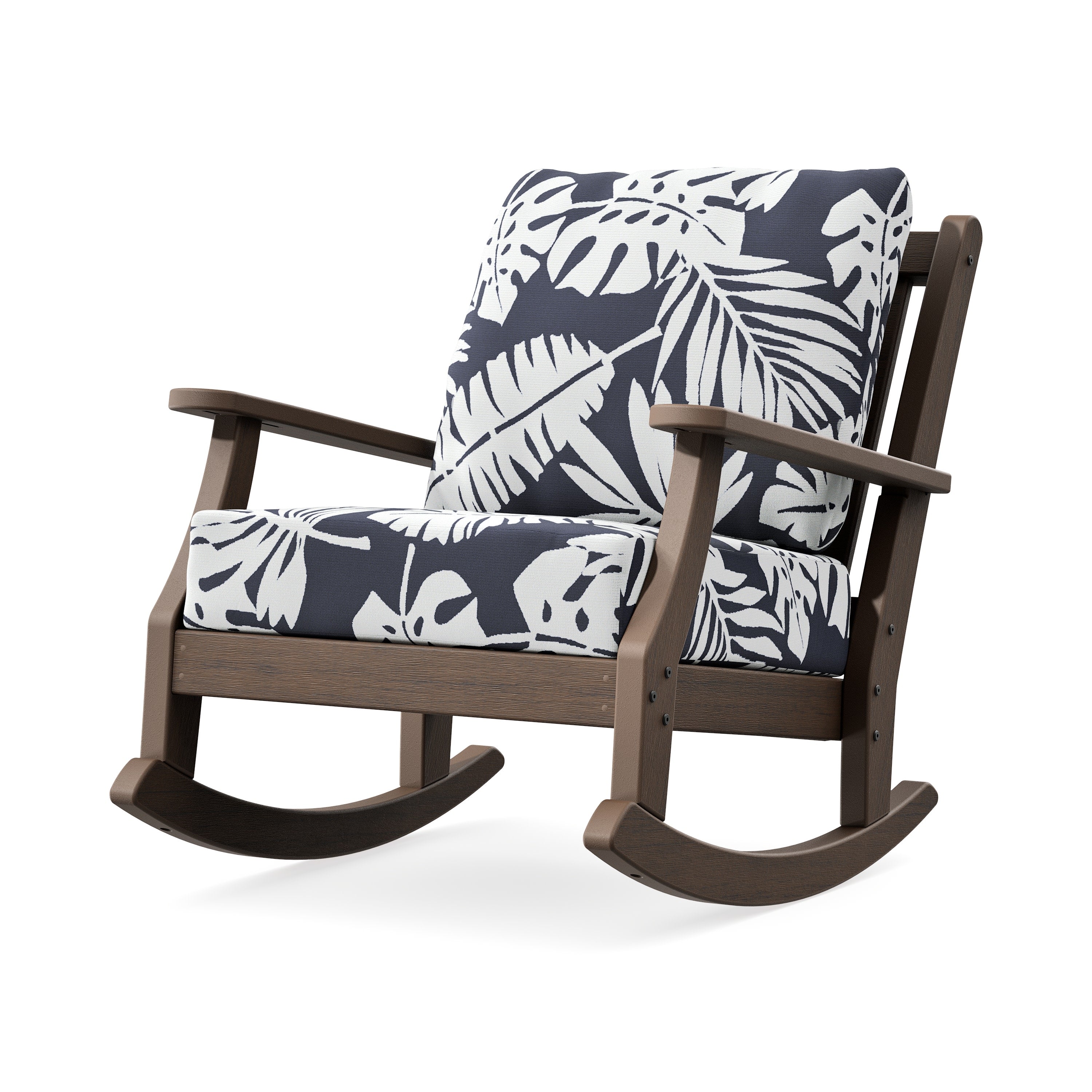 Wovendale Deep Seating Rocking Chair in Kona / Leaf Navy