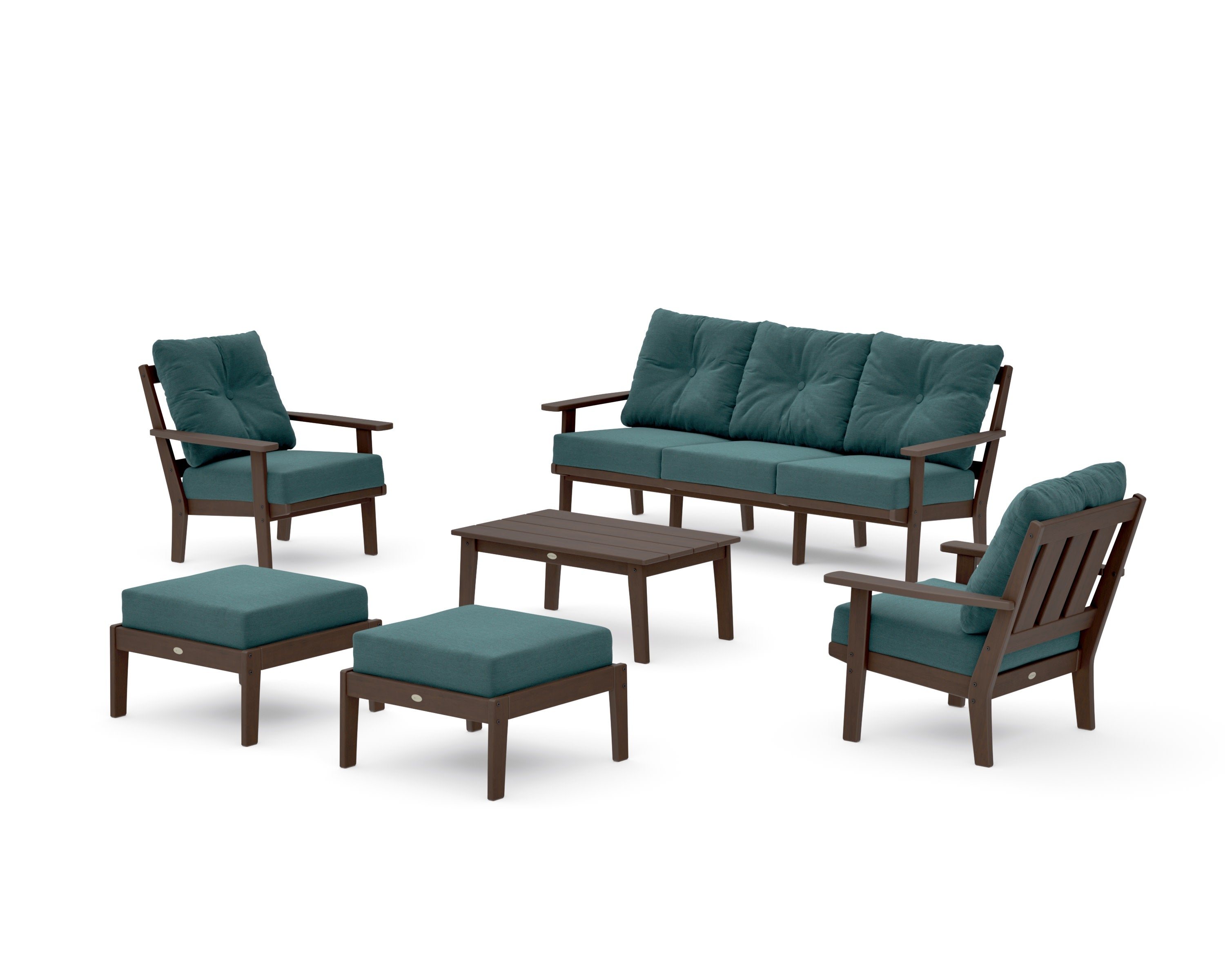 Oxford 6-Piece Lounge Sofa Set in Kona / Ocean Teal