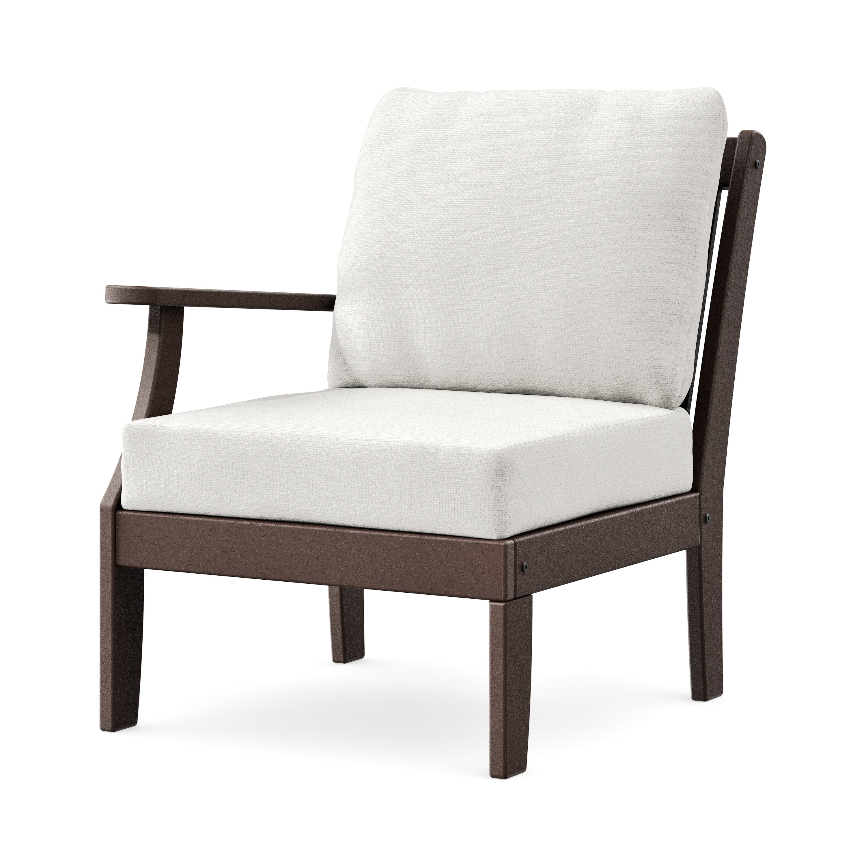 Braxton Modular Left Arm Chair in Mahogany / Natural Linen