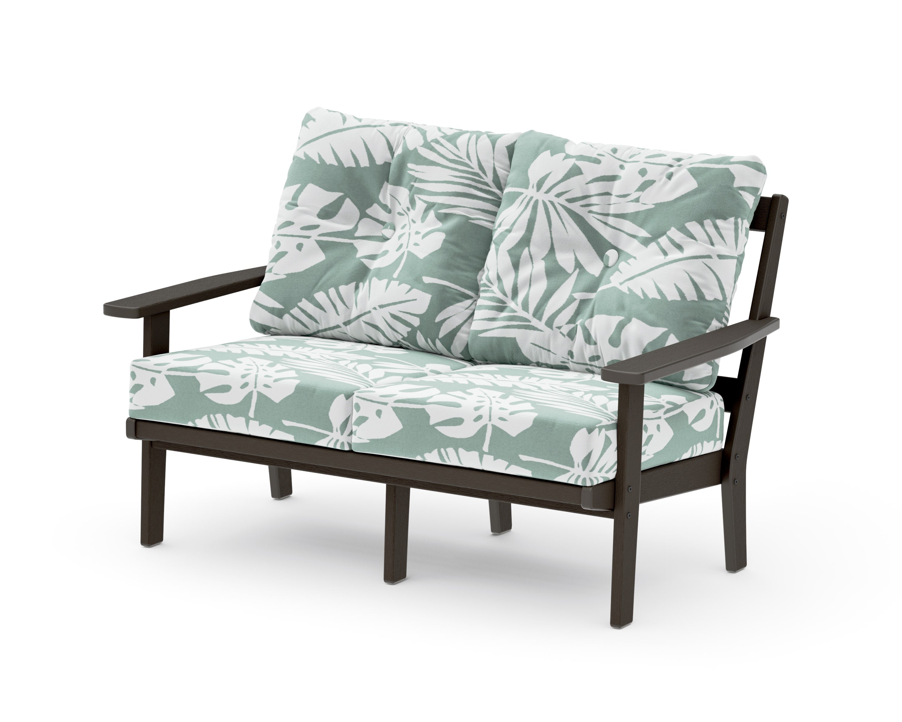 Prairie Deep SeatingLoveseat in Vintage Coffee / Leaf Glacier Spa