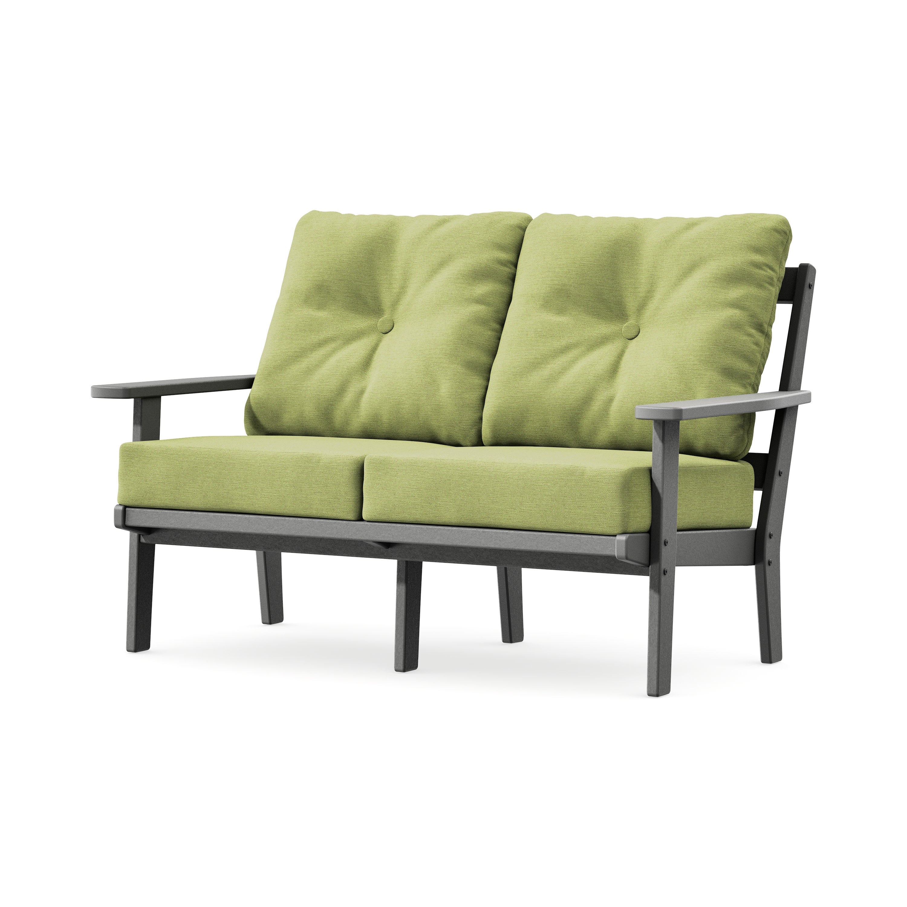 Prairie Deep SeatingLoveseat in Slate Grey / Chartreuse Boucle